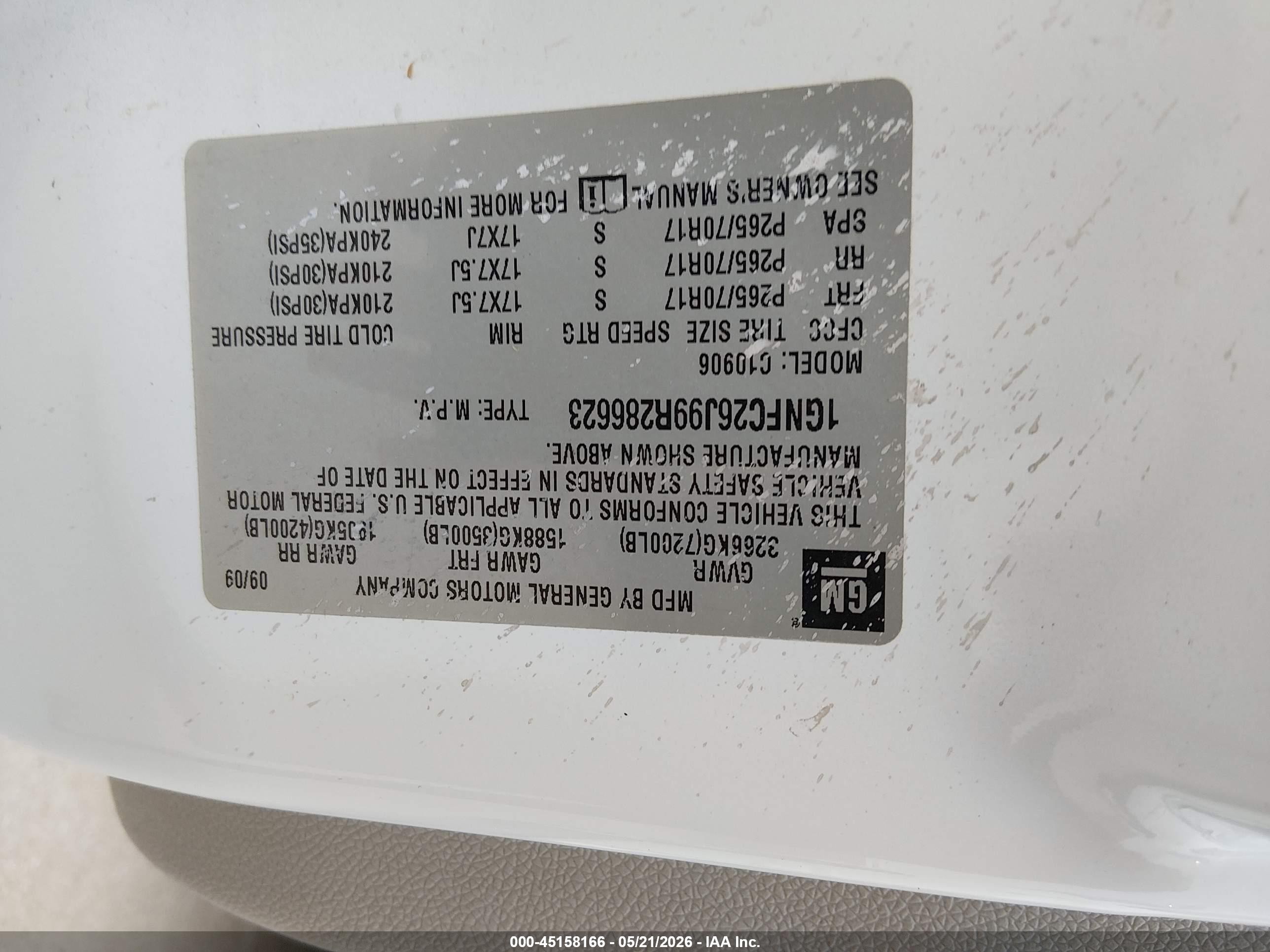 2009 Chevrolet Suburban 1500 Lt2 White vin: 1GNFC26J99R286623