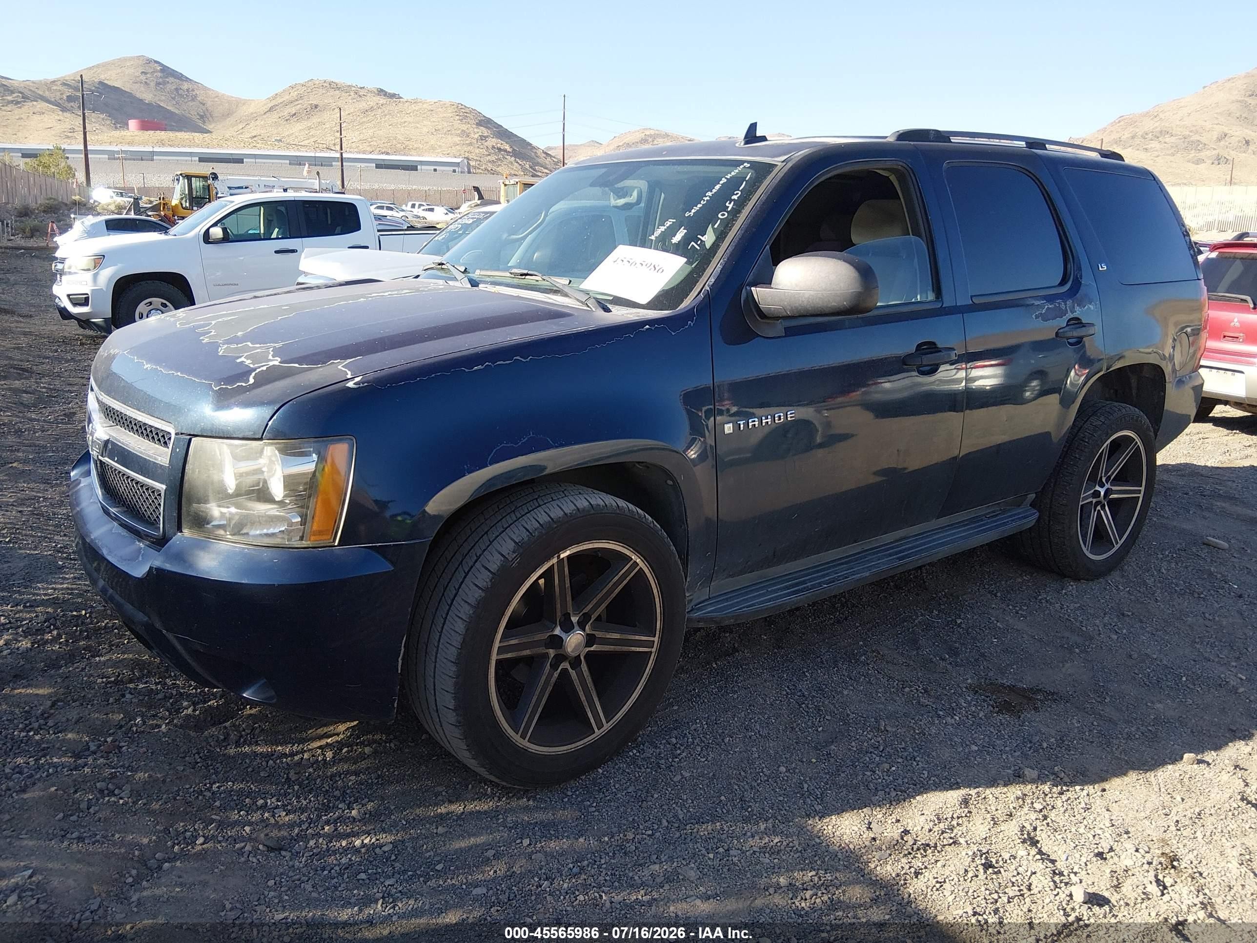 2007 Chevrolet Tahoe Ls Blue vin: 1GNFK13027R112401