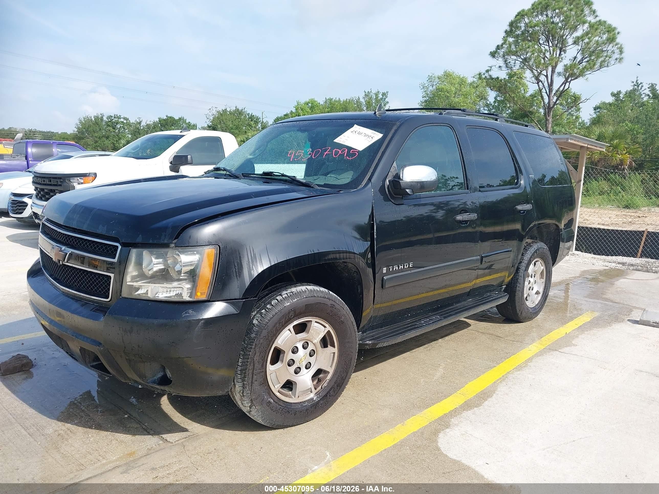2007 Chevrolet Tahoe Ltz Black vin: 1GNFK13037R415171