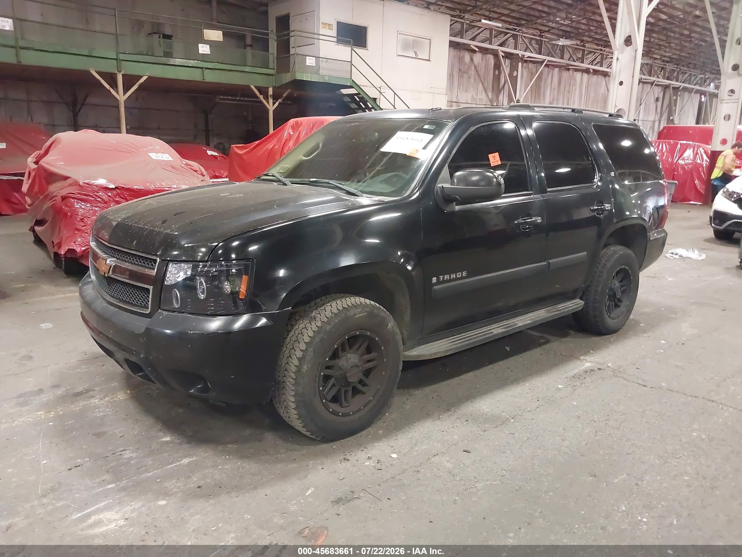 2007 Chevrolet Tahoe Lt Black vin: 1GNFK13047R209597