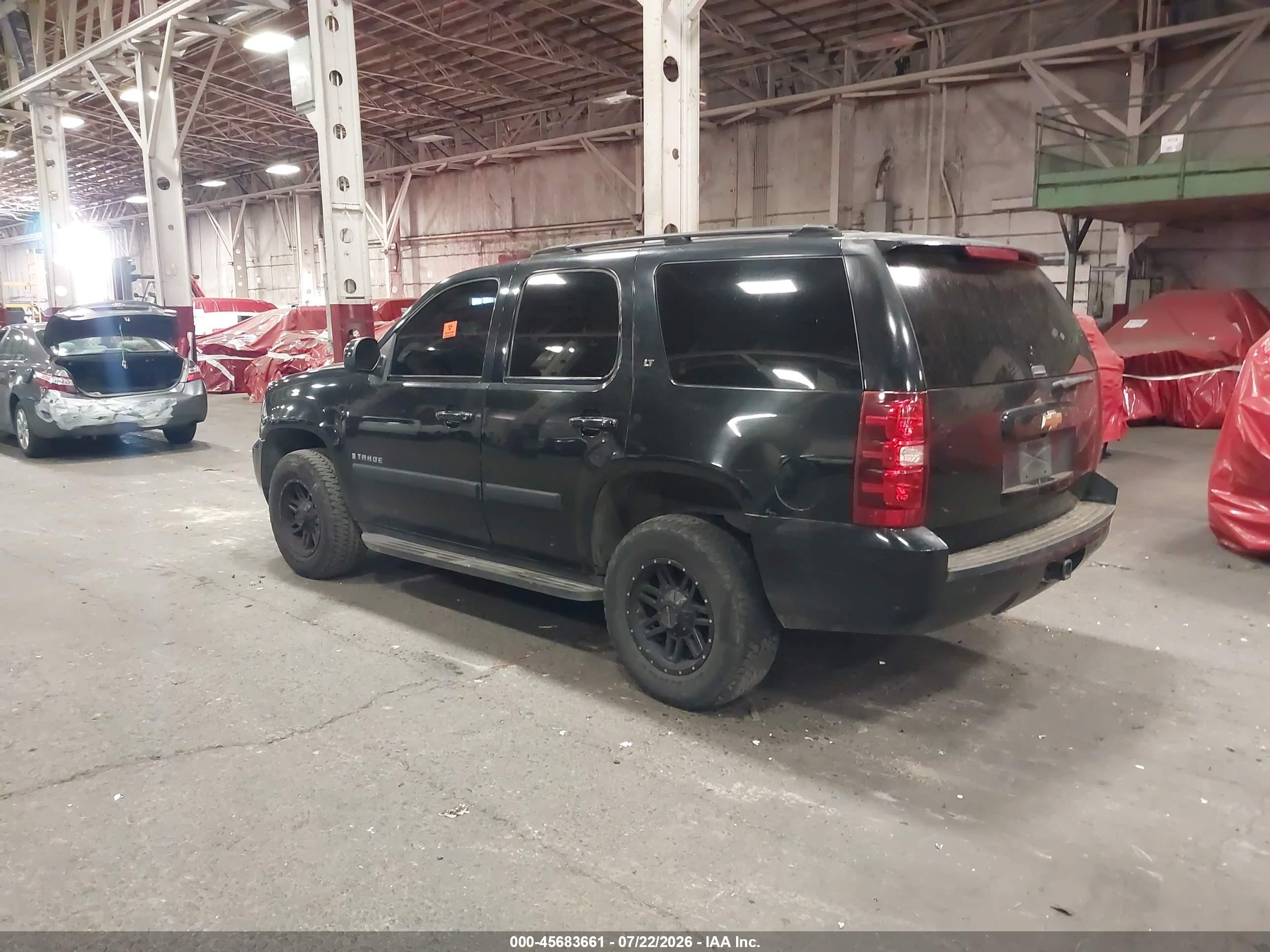 2007 Chevrolet Tahoe Lt Black vin: 1GNFK13047R209597