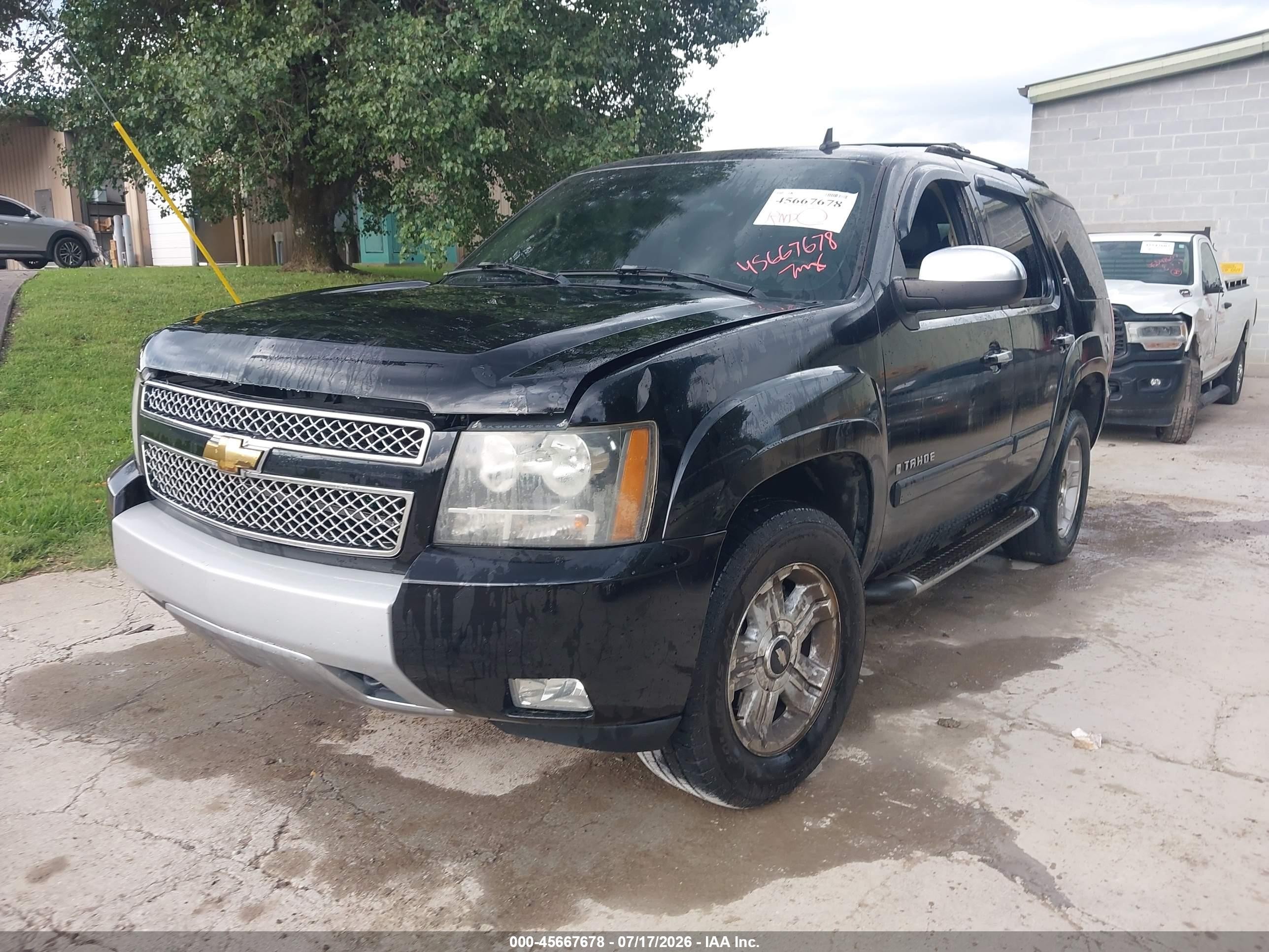 2007 Chevrolet Tahoe Lt Black vin: 1GNFK13047R299656