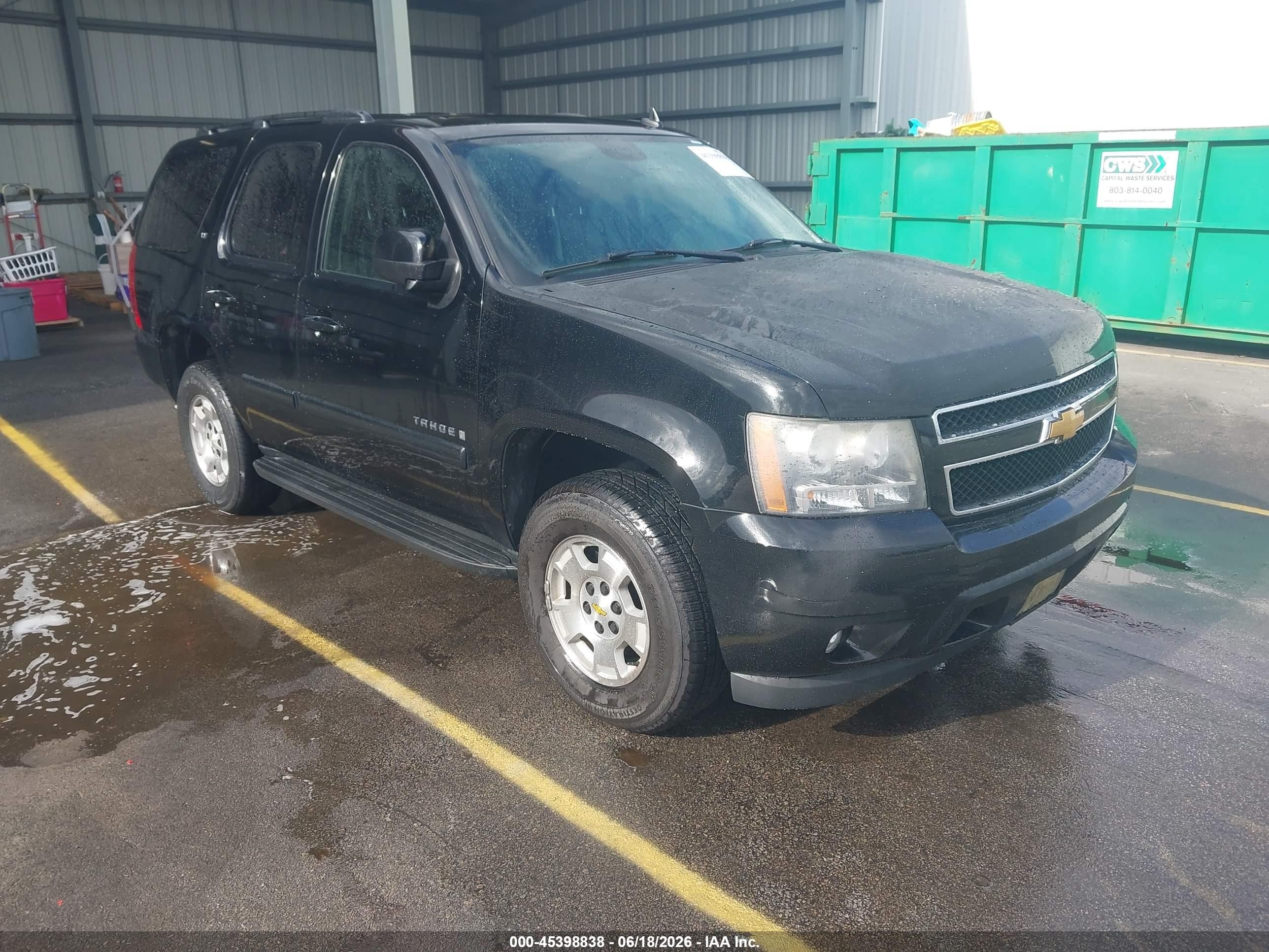 2008 Chevrolet Tahoe Lt Black vin: 1GNFK13068J157986