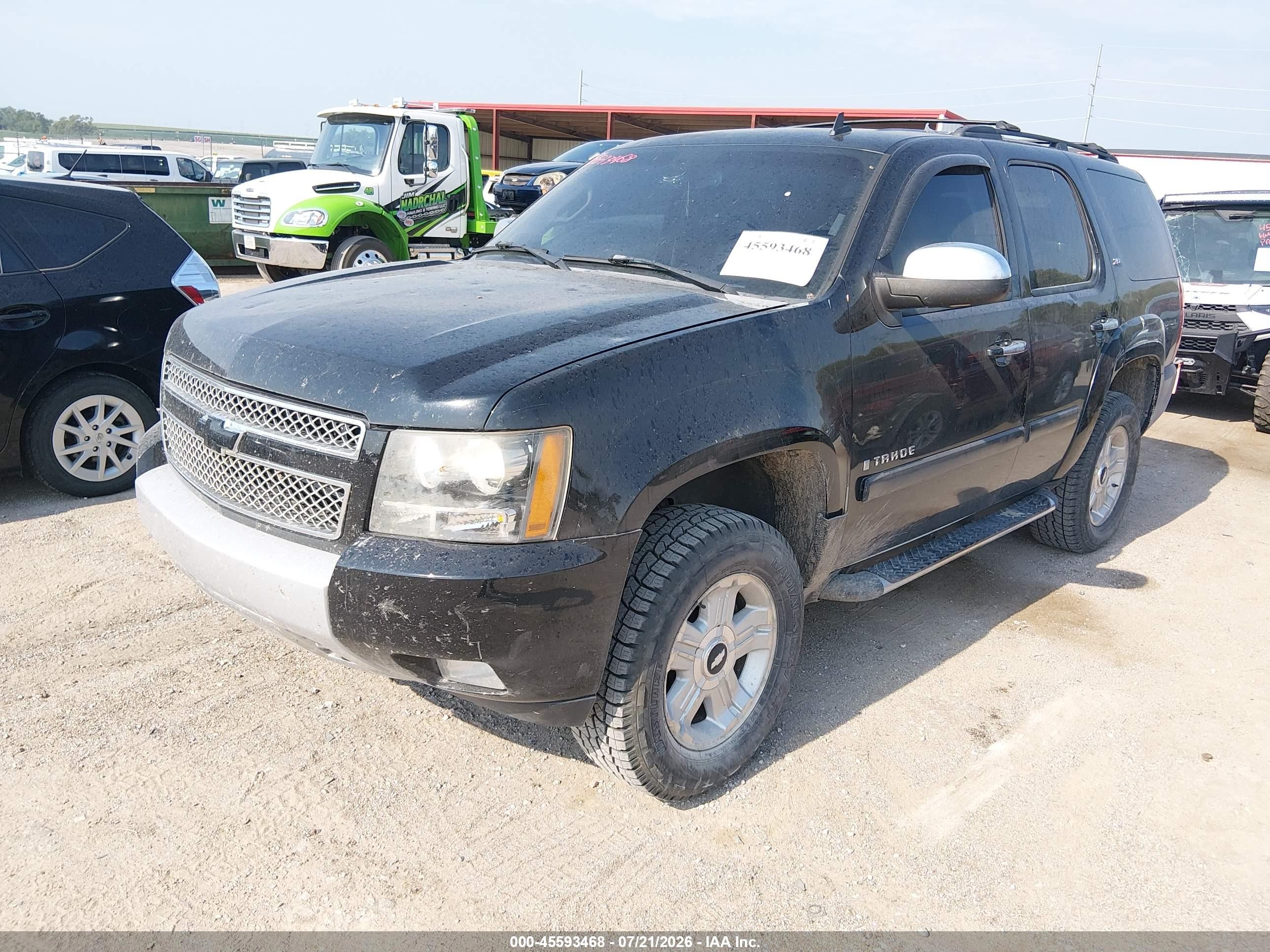 2008 Chevrolet Tahoe Lt Black vin: 1GNFK13068R107218