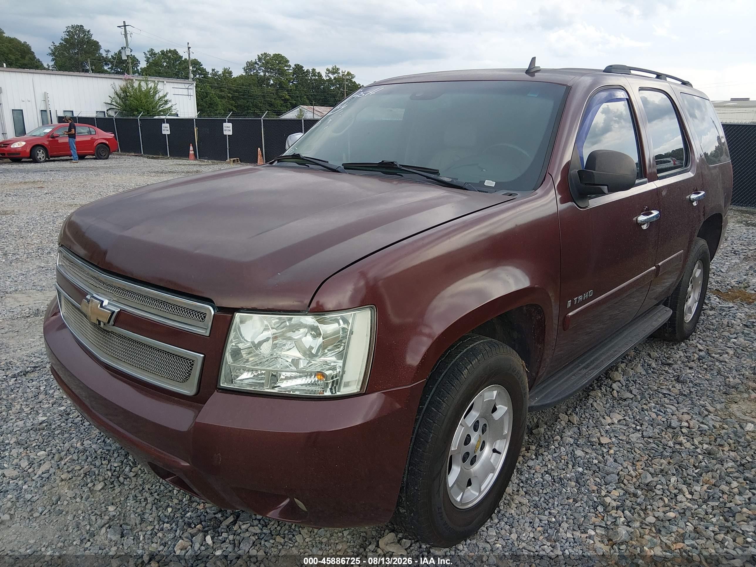 2008 Chevrolet Tahoe Lt Maroon vin: 1GNFK13068R254445