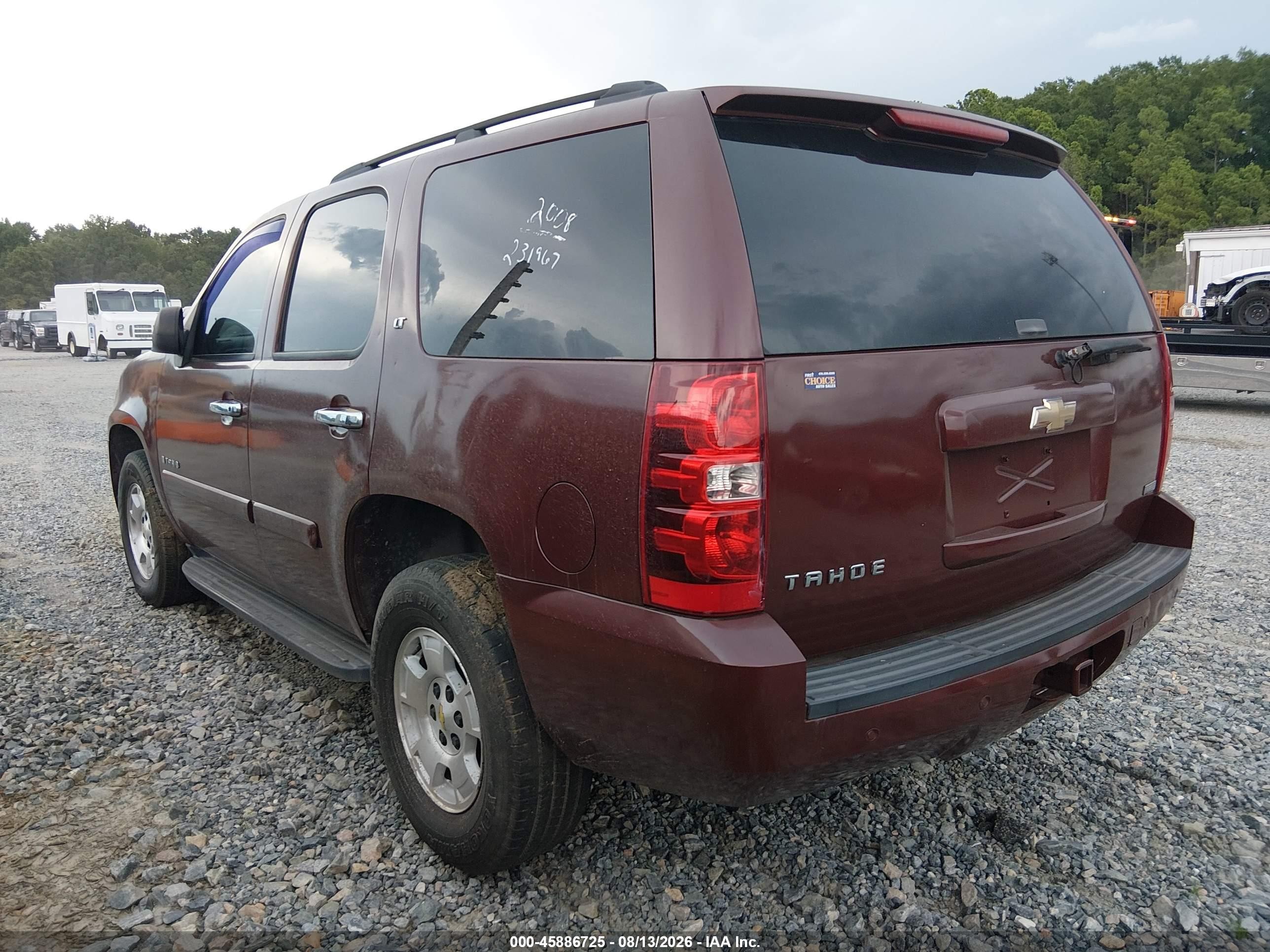 2008 Chevrolet Tahoe Lt Maroon vin: 1GNFK13068R254445
