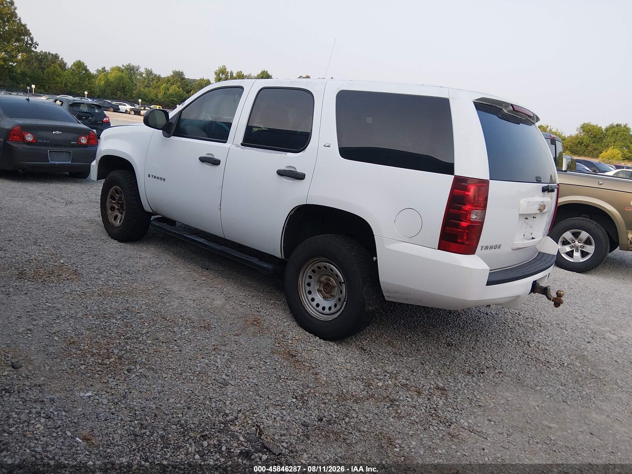 2008 Chevrolet Tahoe Commercial Fleet White vin: 1GNFK13068R261296
