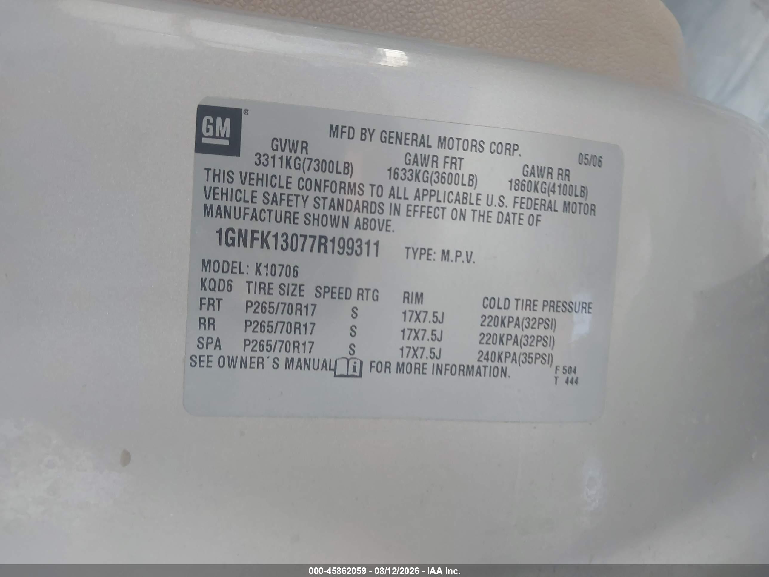 2007 Chevrolet Tahoe Lt Серебряный vin: 1GNFK13077R199311