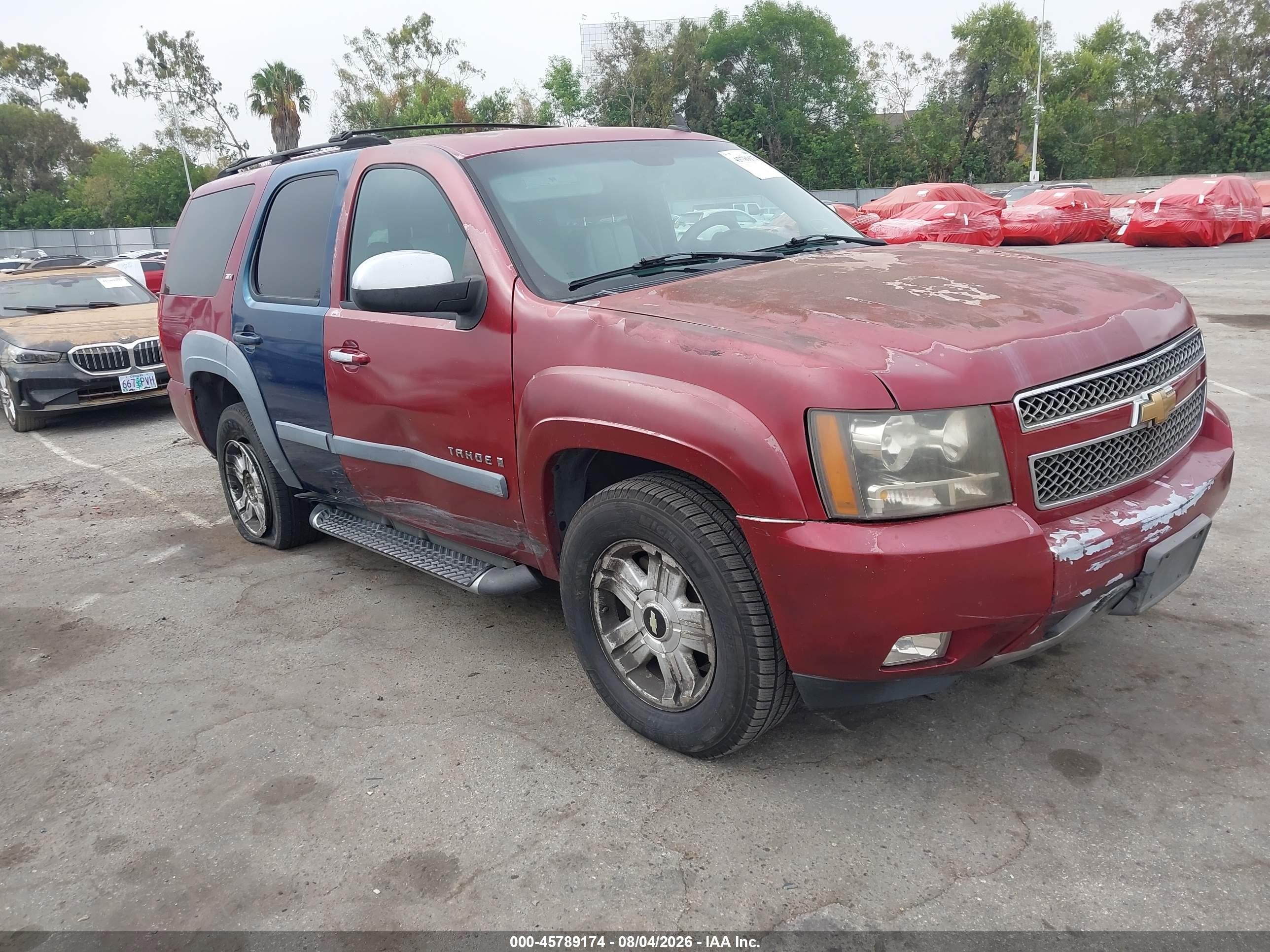 2007 Chevrolet Tahoe Lt Burgundy vin: 1GNFK13087R291723