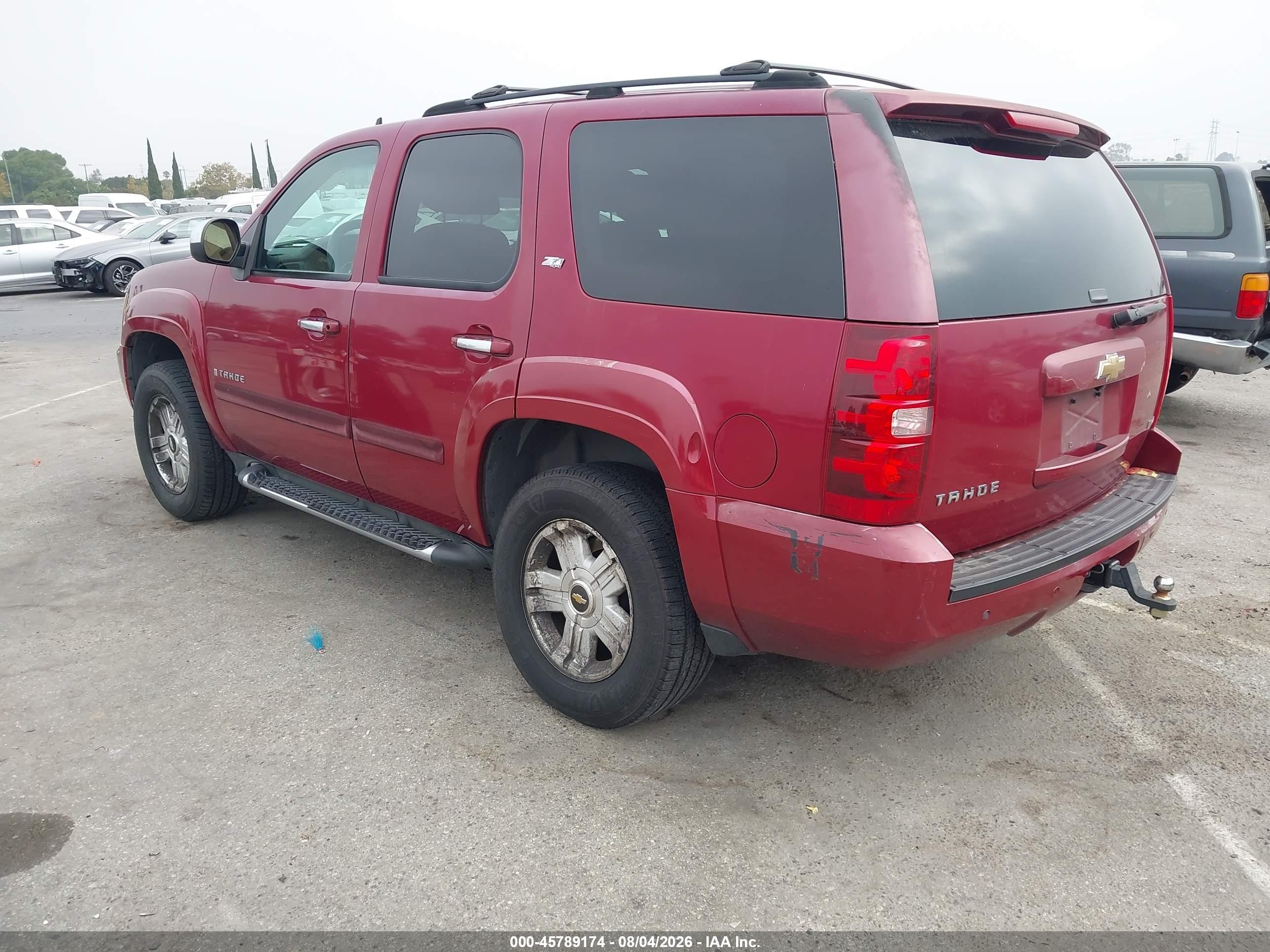 2007 Chevrolet Tahoe Lt Burgundy vin: 1GNFK13087R291723