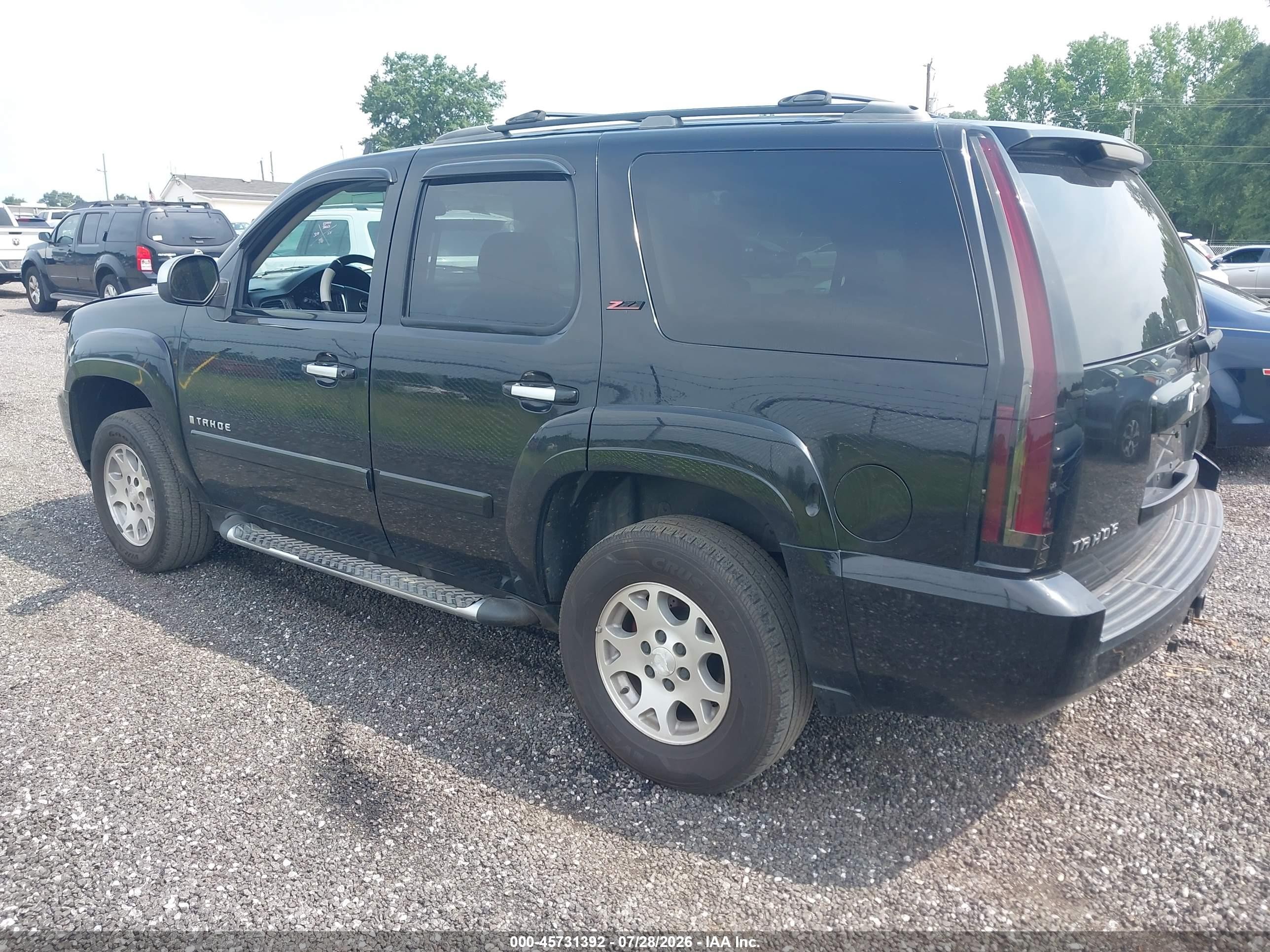 2007 Chevrolet Tahoe Lt Black vin: 1GNFK130X7R359746