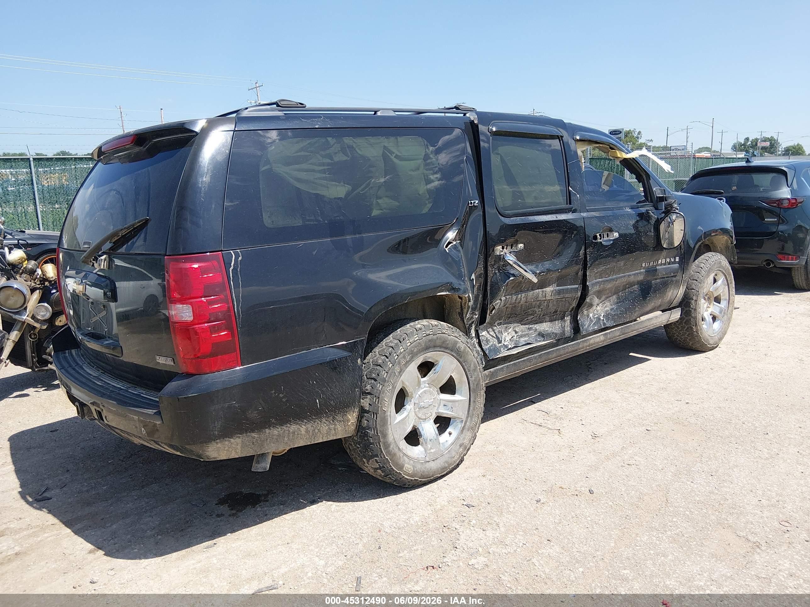 2007 Chevrolet Suburban 1500 Ltz Black vin: 1GNFK16327J358417