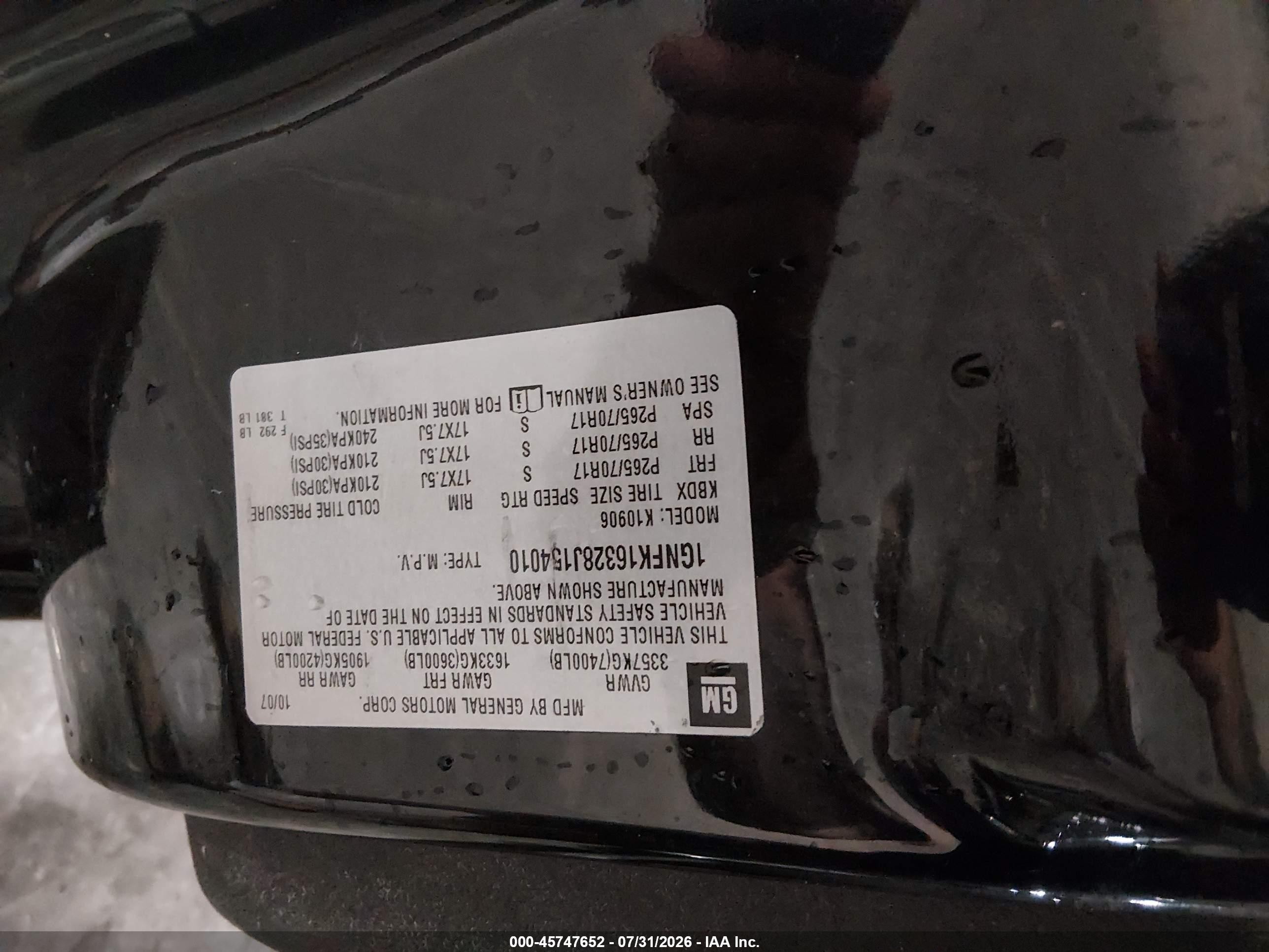 2008 Chevrolet Suburban 1500 Lt Black vin: 1GNFK16328J154010
