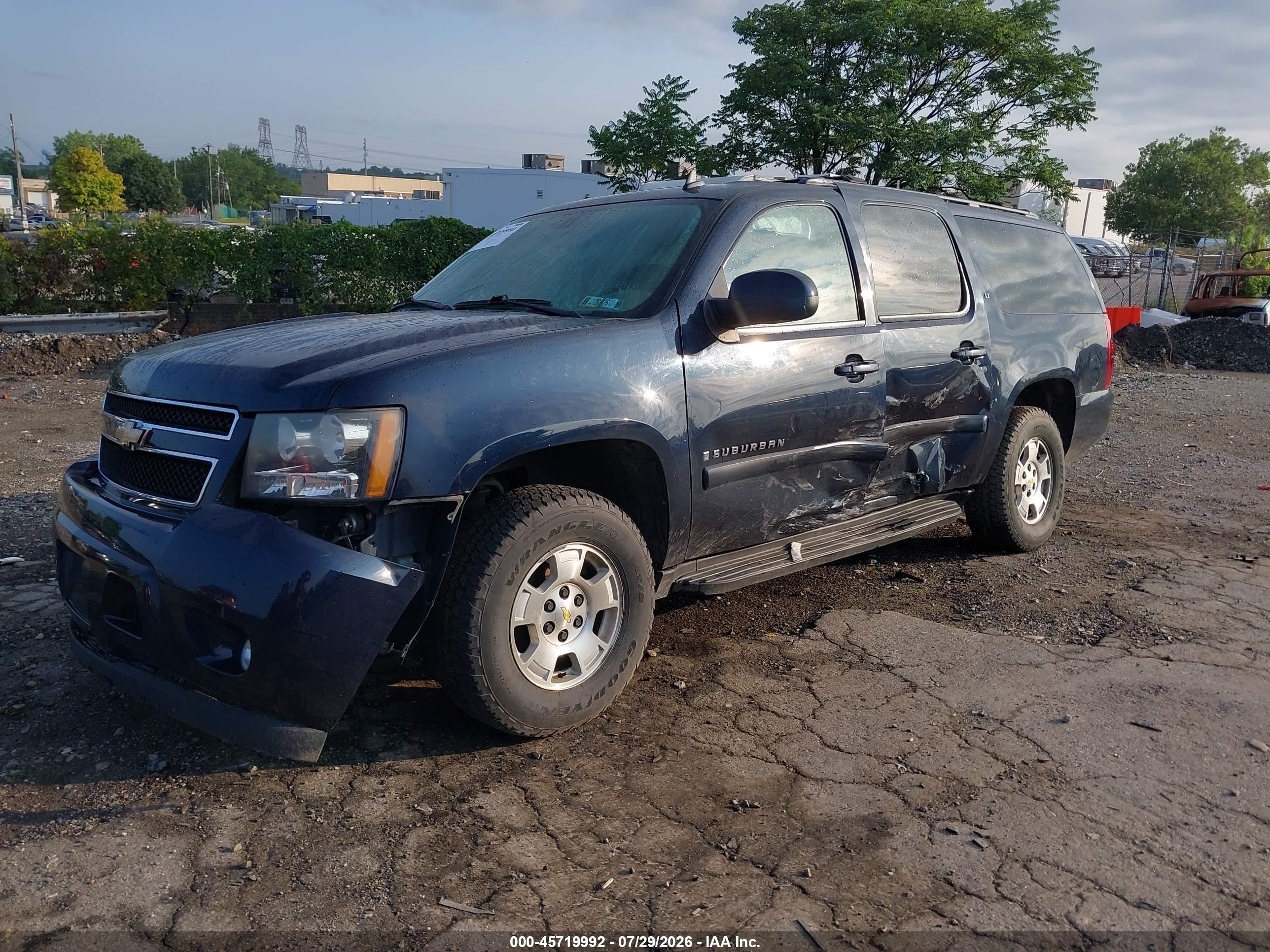 2008 Chevrolet Suburban 1500 Lt Dark Blue vin: 1GNFK16368J245488