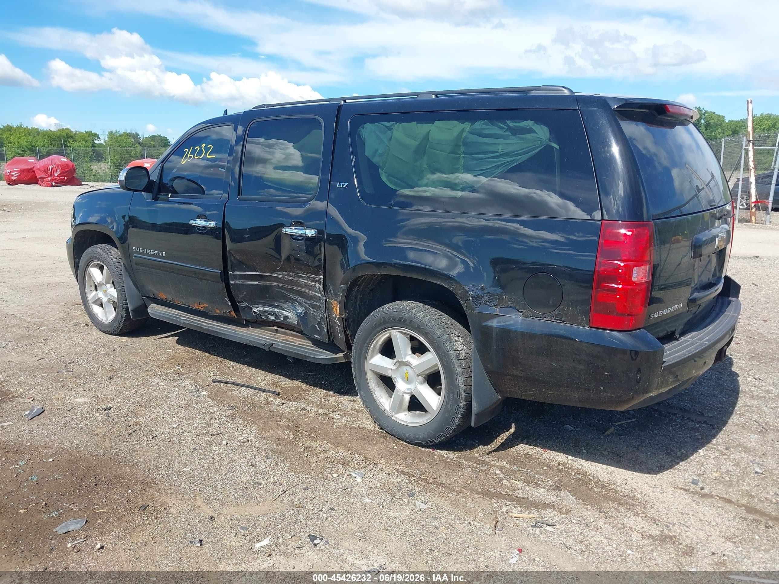 2008 Chevrolet Suburban 1500 Ltz Black vin: 1GNFK16378R105600