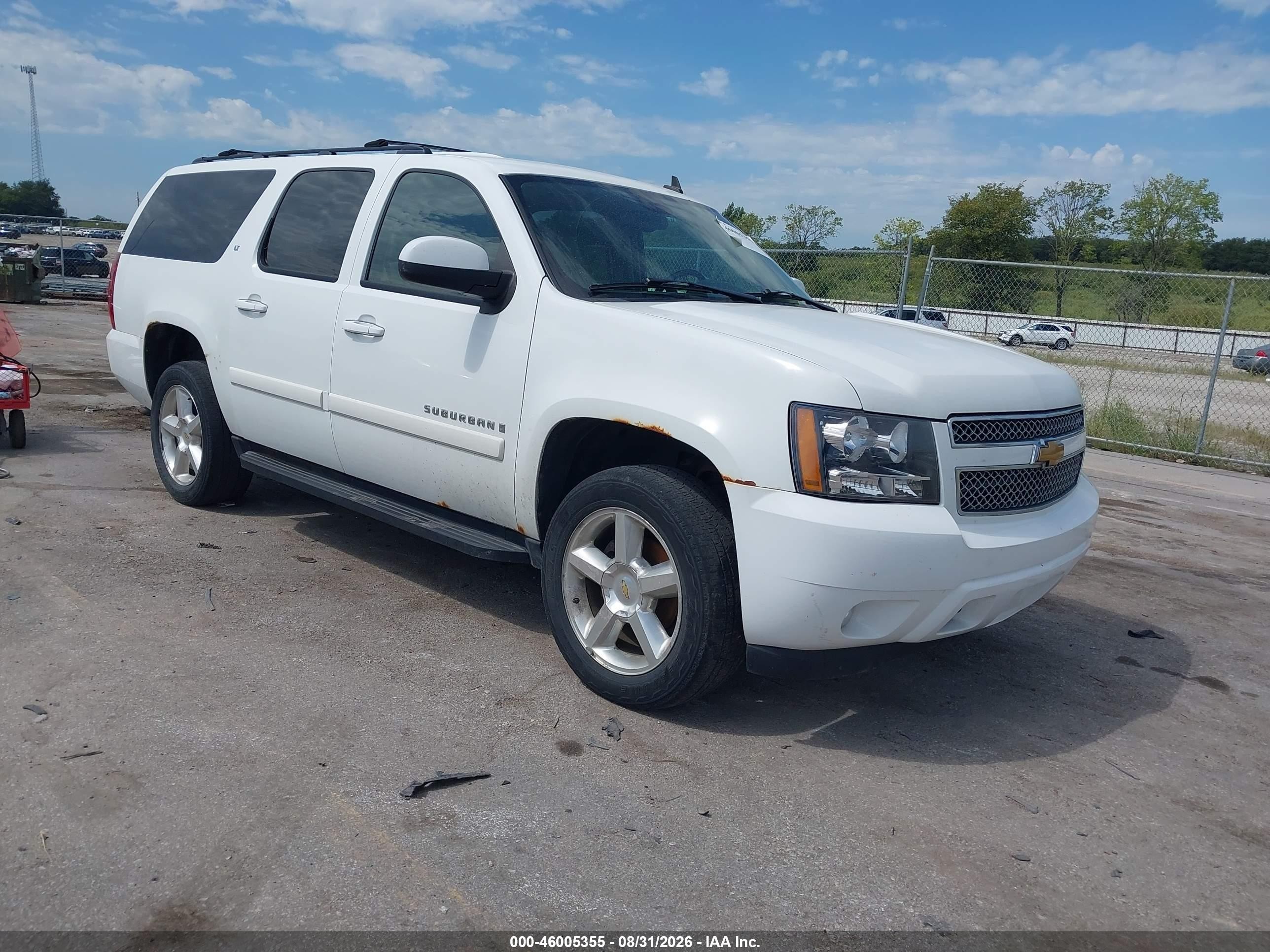 2007 Chevrolet Suburban 1500 Lt White vin: 1GNFK16397J341534