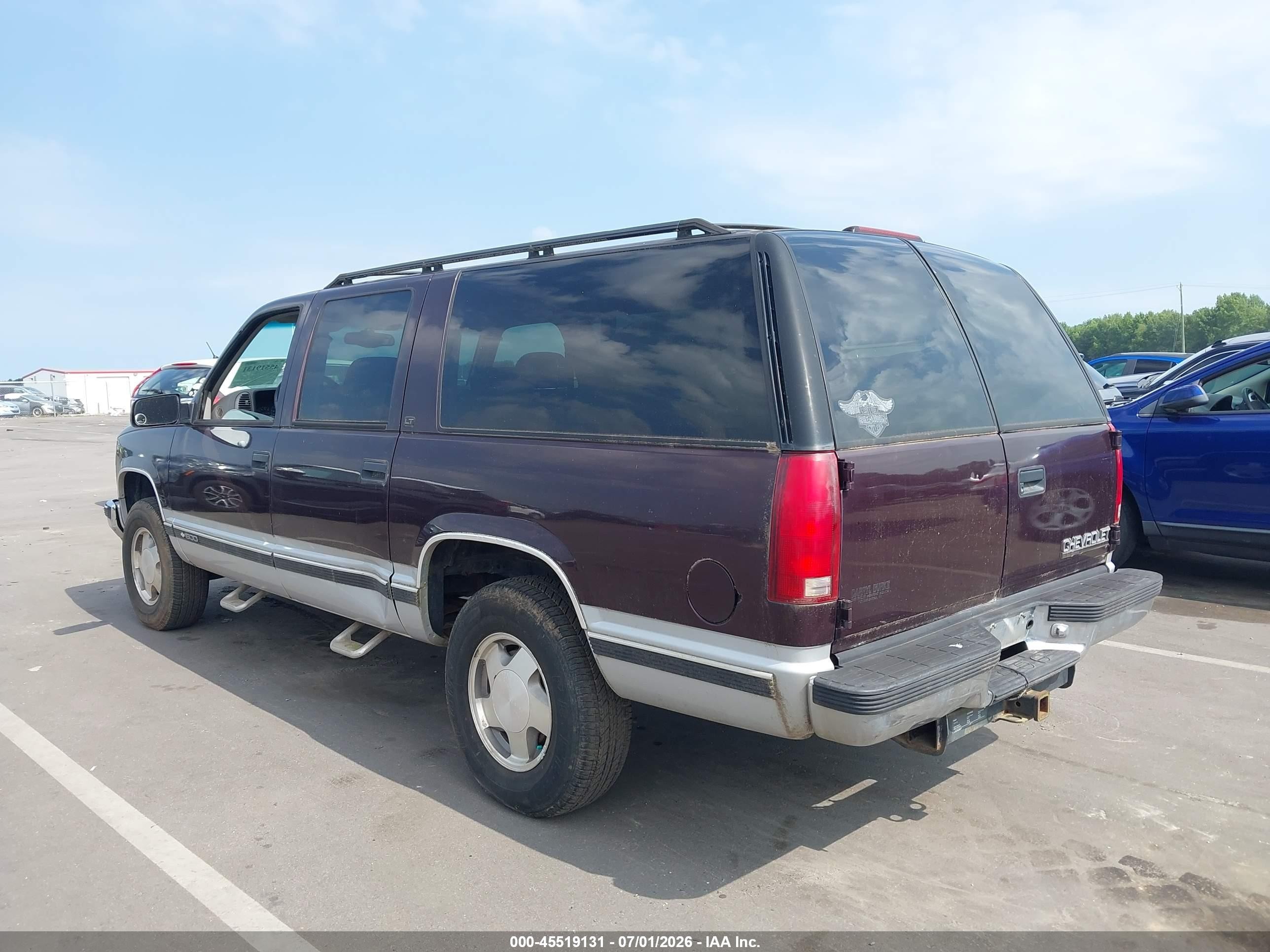 1997 Chevrolet Suburban 1500   Burgundy vin: 1GNFK16R4VJ411801