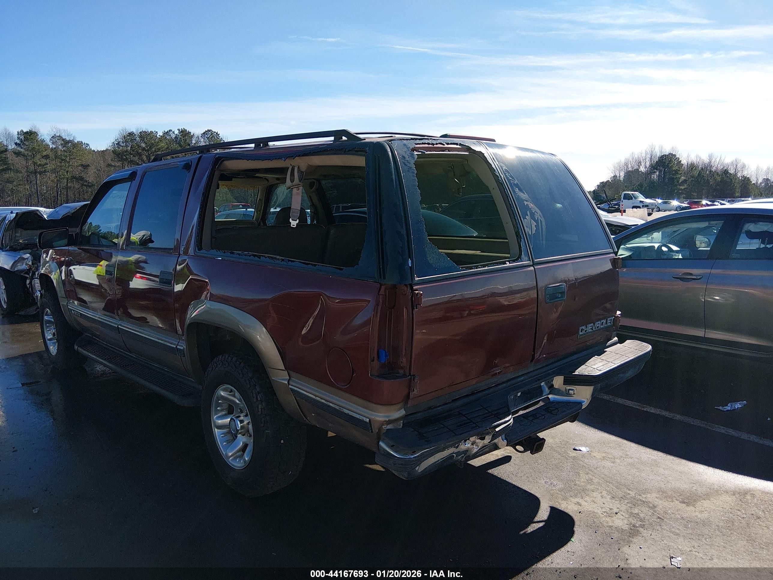 1998 Chevrolet Suburban 1500   Maroon vin: 1GNFK16R5WJ304497