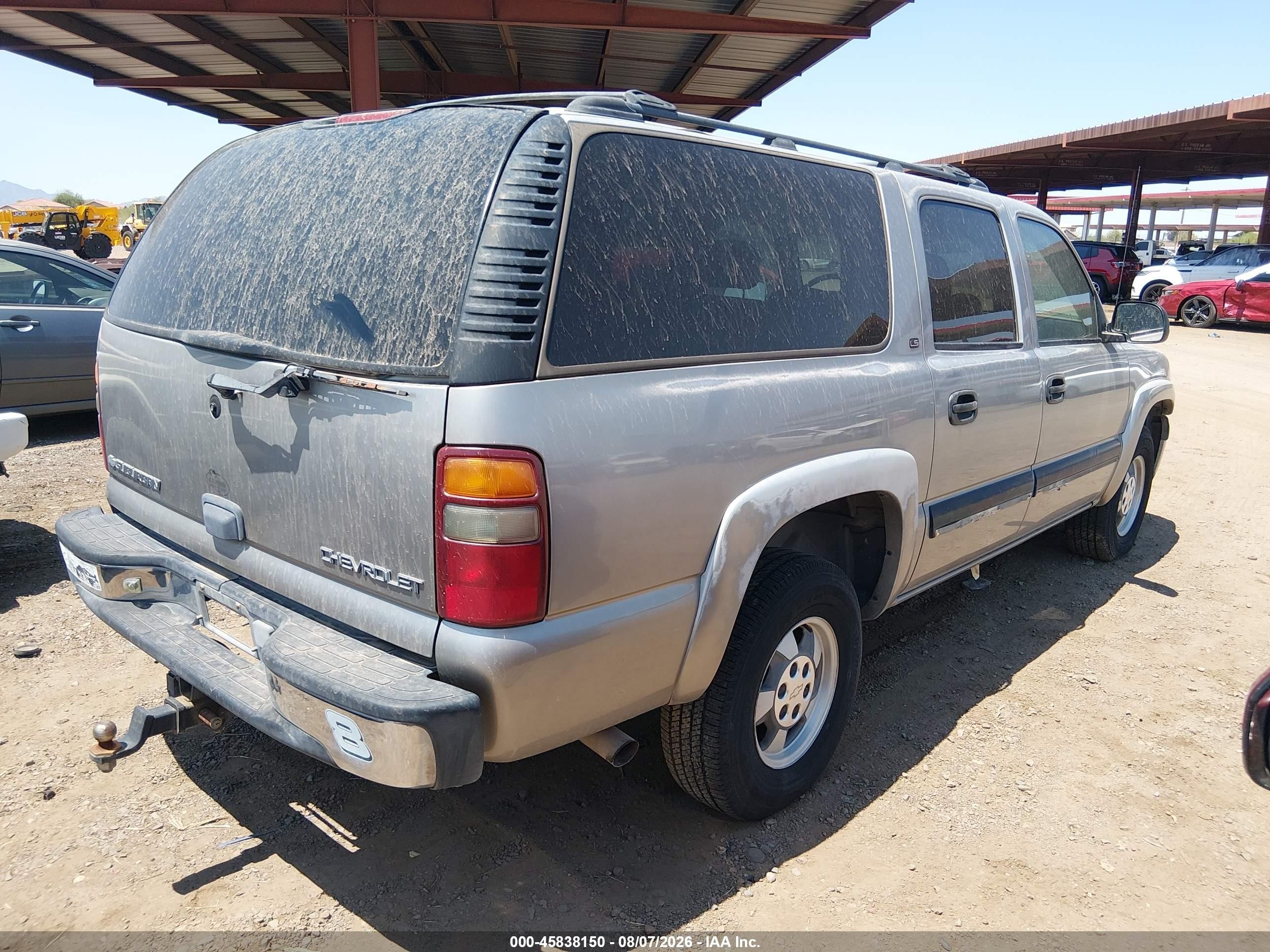 2001 Chevrolet Suburban 1500 Ls Gray vin: 1GNFK16T51J309042
