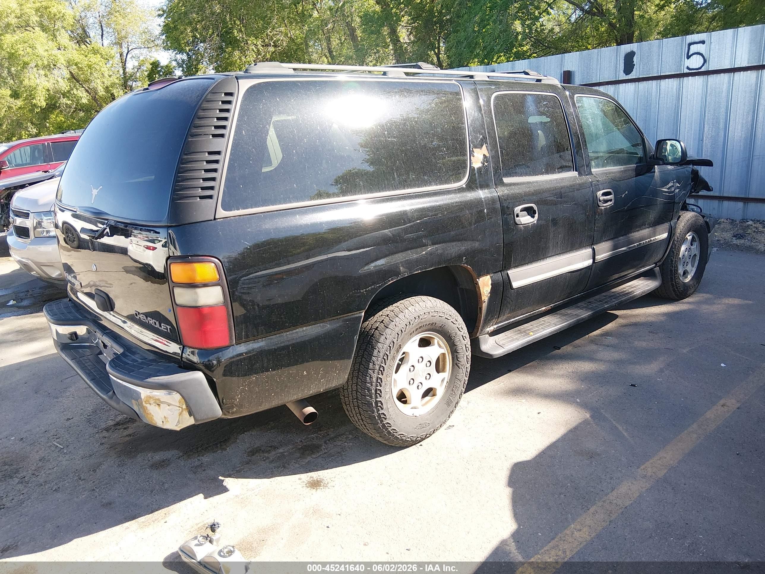 2004 Chevrolet Suburban 1500 Ls Black vin: 1GNFK16Z44J236903