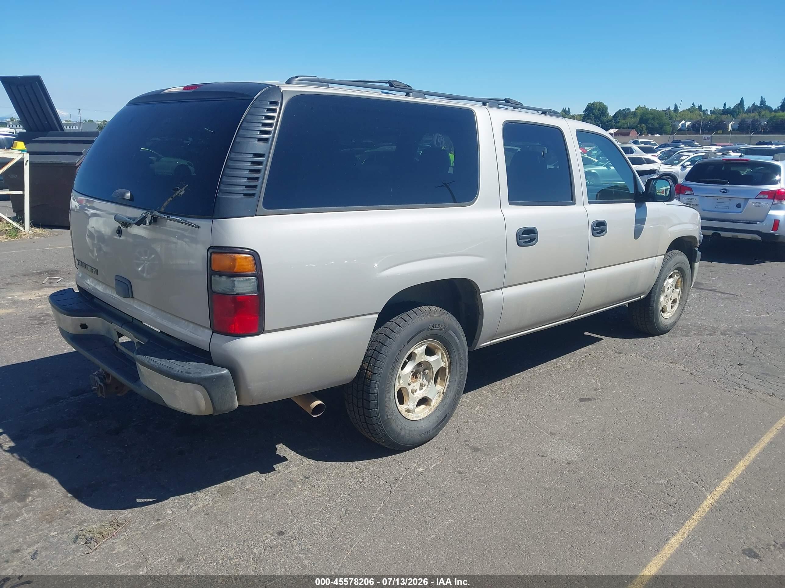 2006 Chevrolet Suburban 1500 Ls Gray vin: 1GNFK16Z86J153428