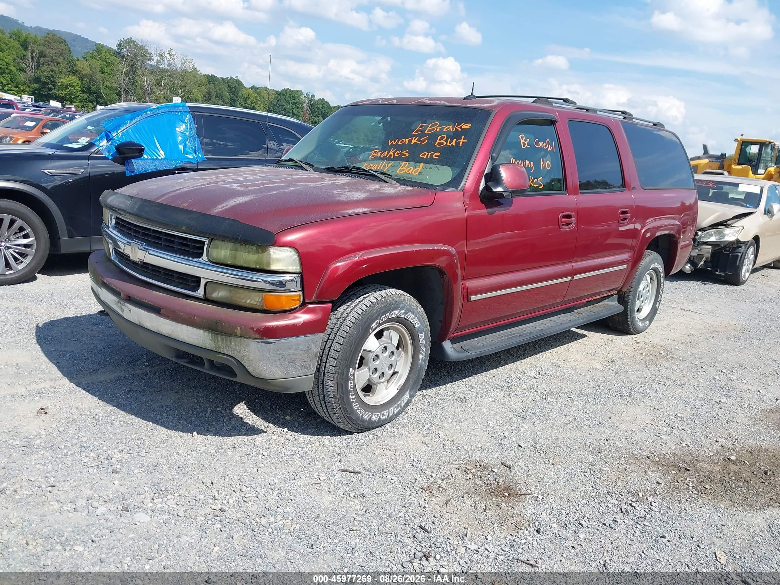 2002 Chevrolet Suburban 1500 Lt Red vin: 1GNFK16ZX2J280790