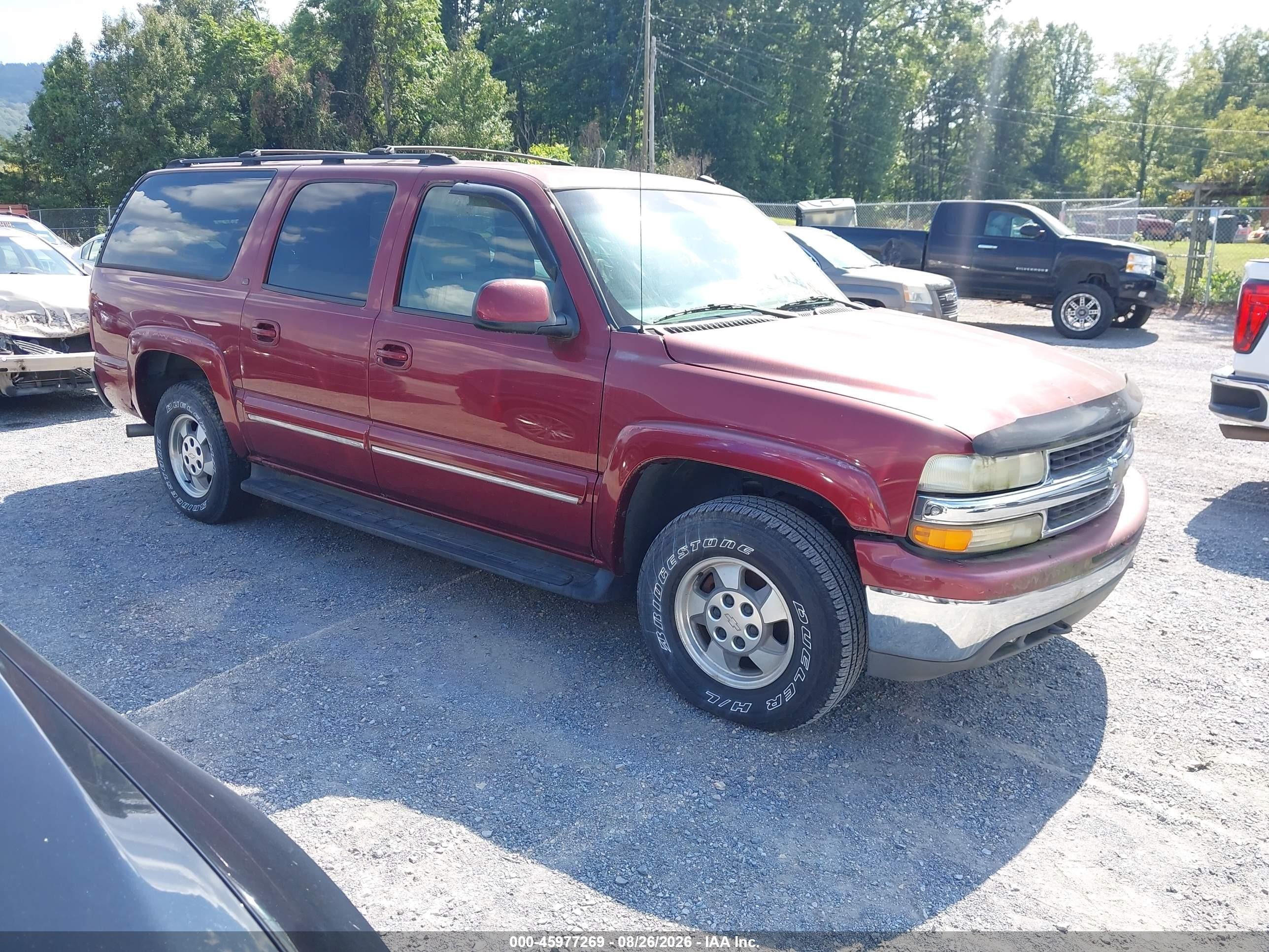 2002 Chevrolet Suburban 1500 Lt Red vin: 1GNFK16ZX2J280790