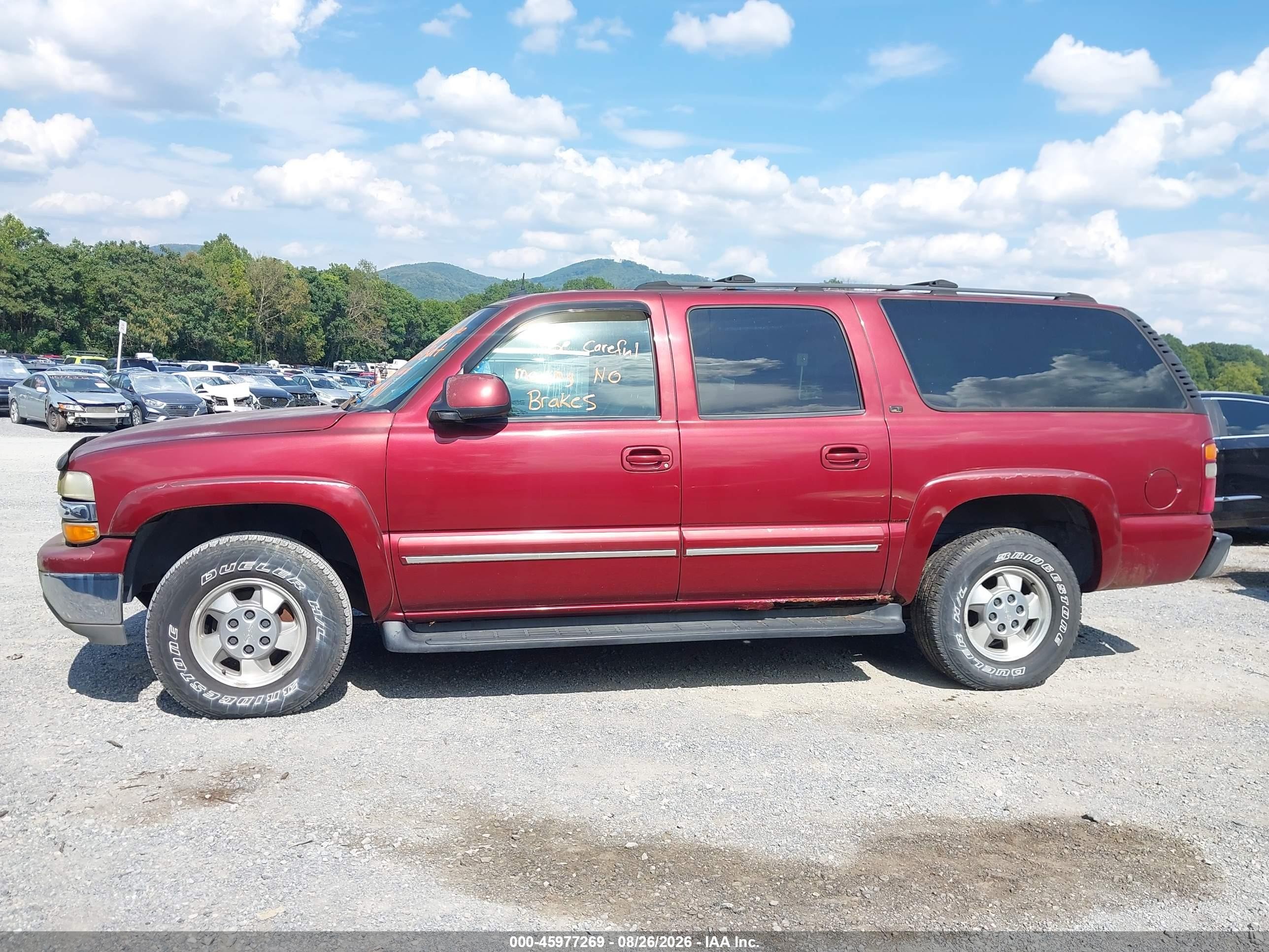 2002 Chevrolet Suburban 1500 Lt Red vin: 1GNFK16ZX2J280790