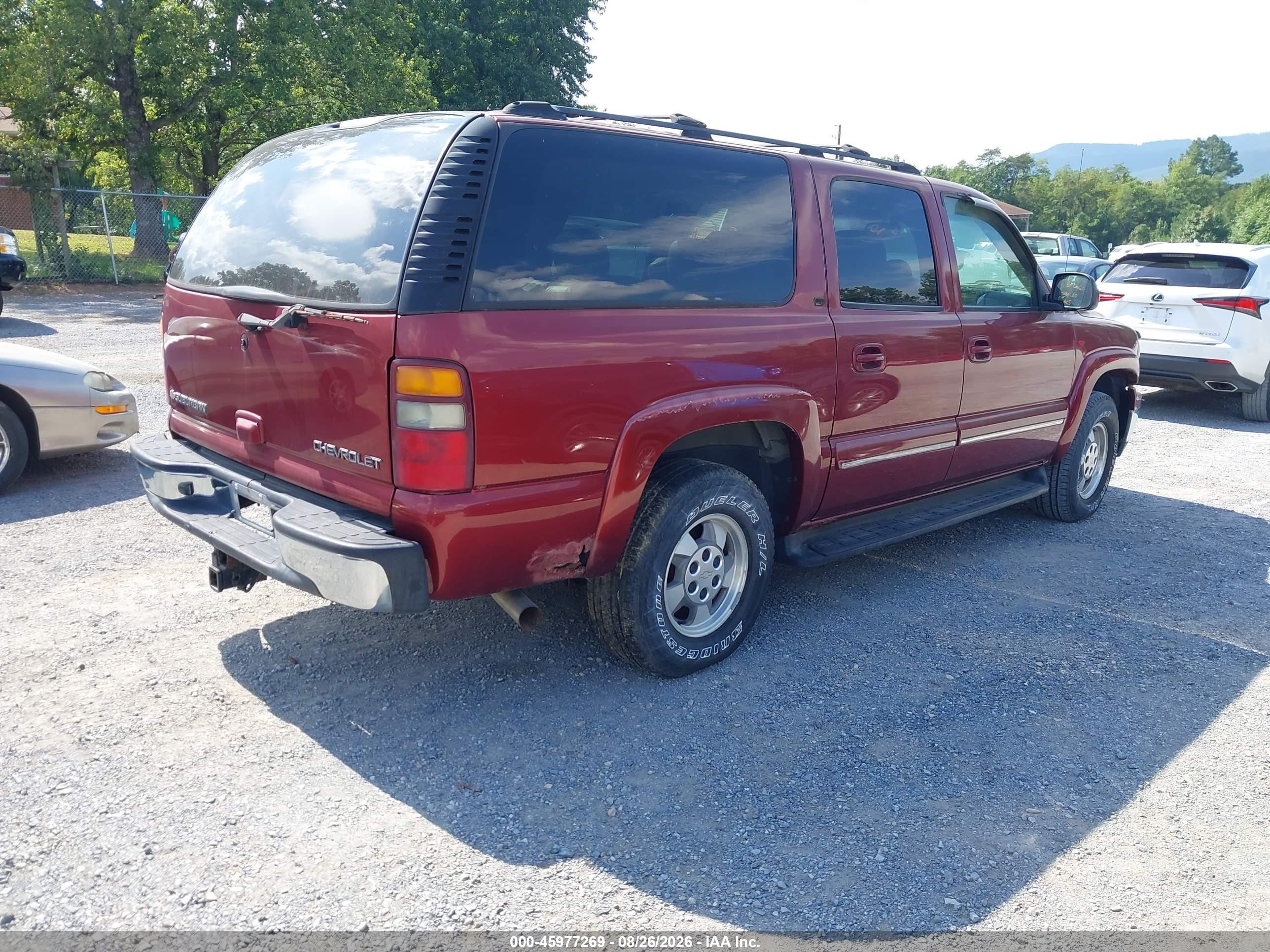 2002 Chevrolet Suburban 1500 Lt Red vin: 1GNFK16ZX2J280790