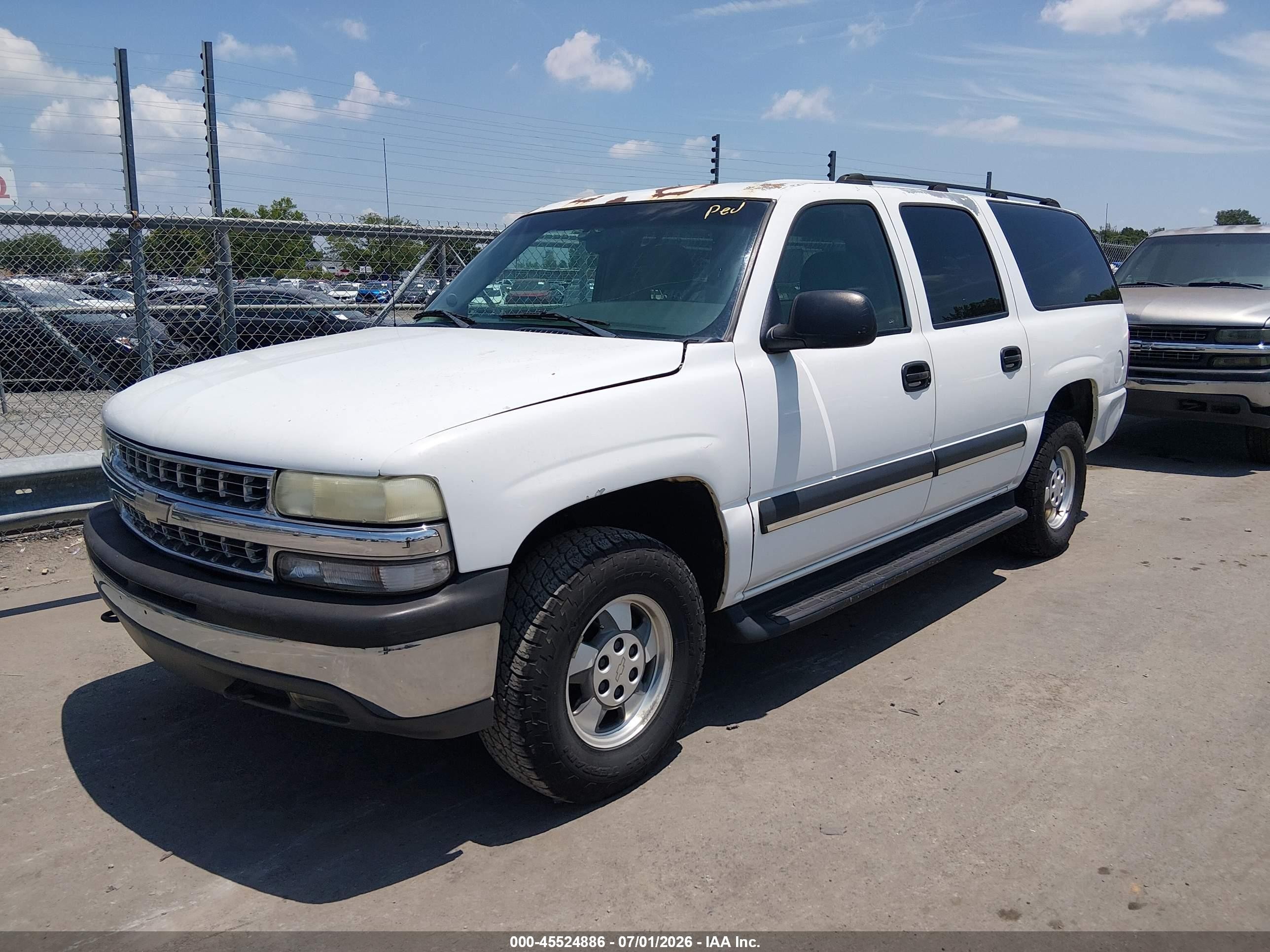 2003 Chevrolet Suburban 1500 Ls White vin: 1GNFK16ZX3J248035