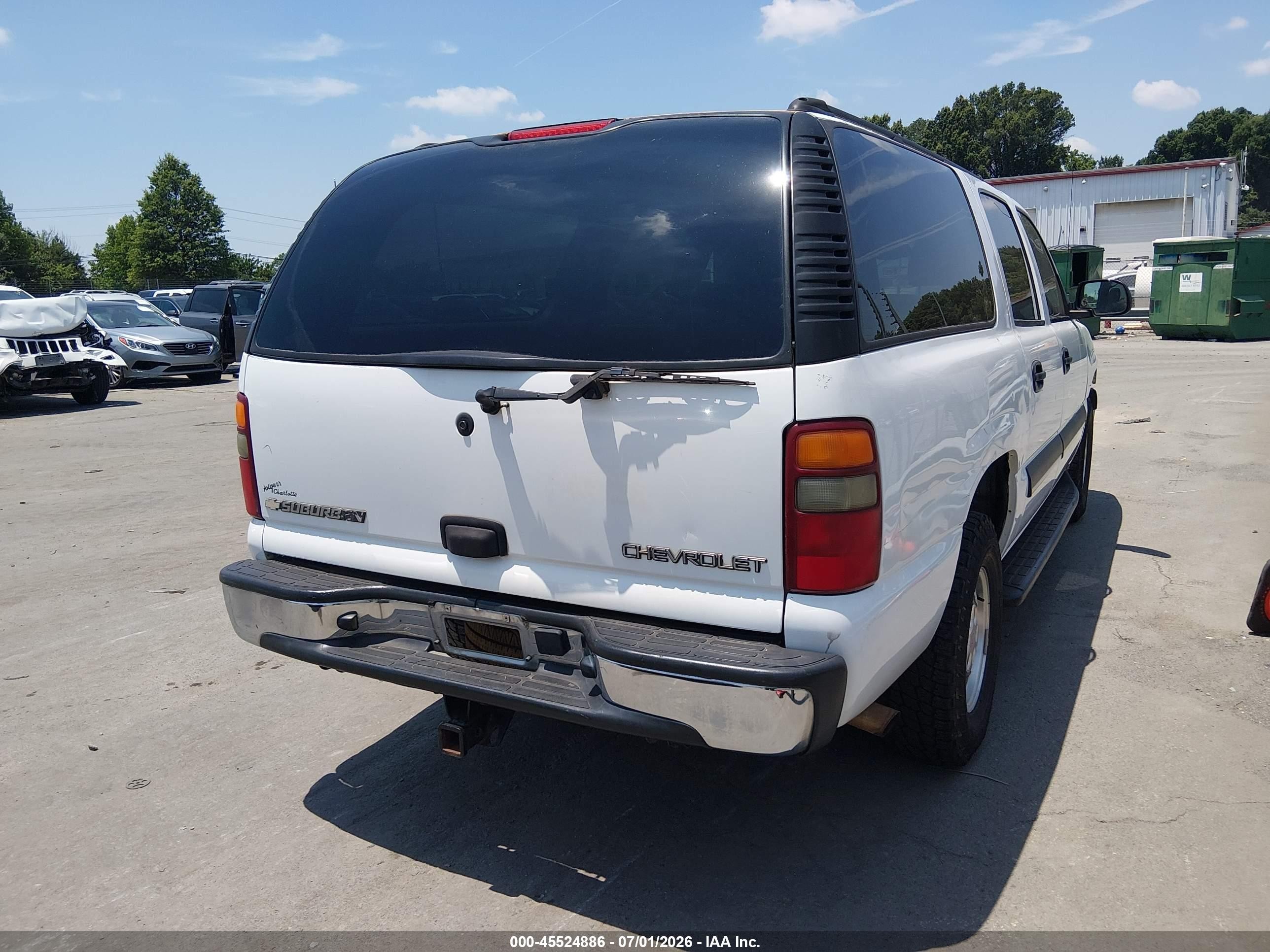 2003 Chevrolet Suburban 1500 Ls White vin: 1GNFK16ZX3J248035