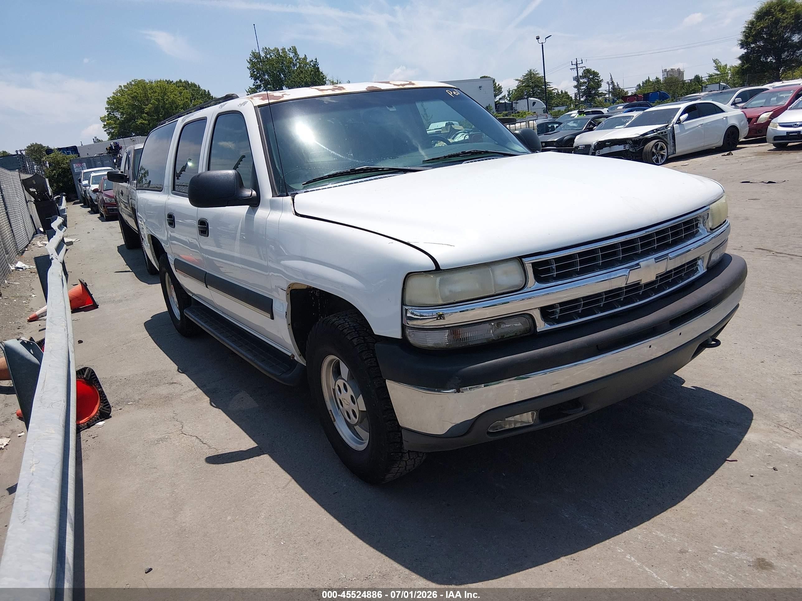 2003 Chevrolet Suburban 1500 Ls White vin: 1GNFK16ZX3J248035