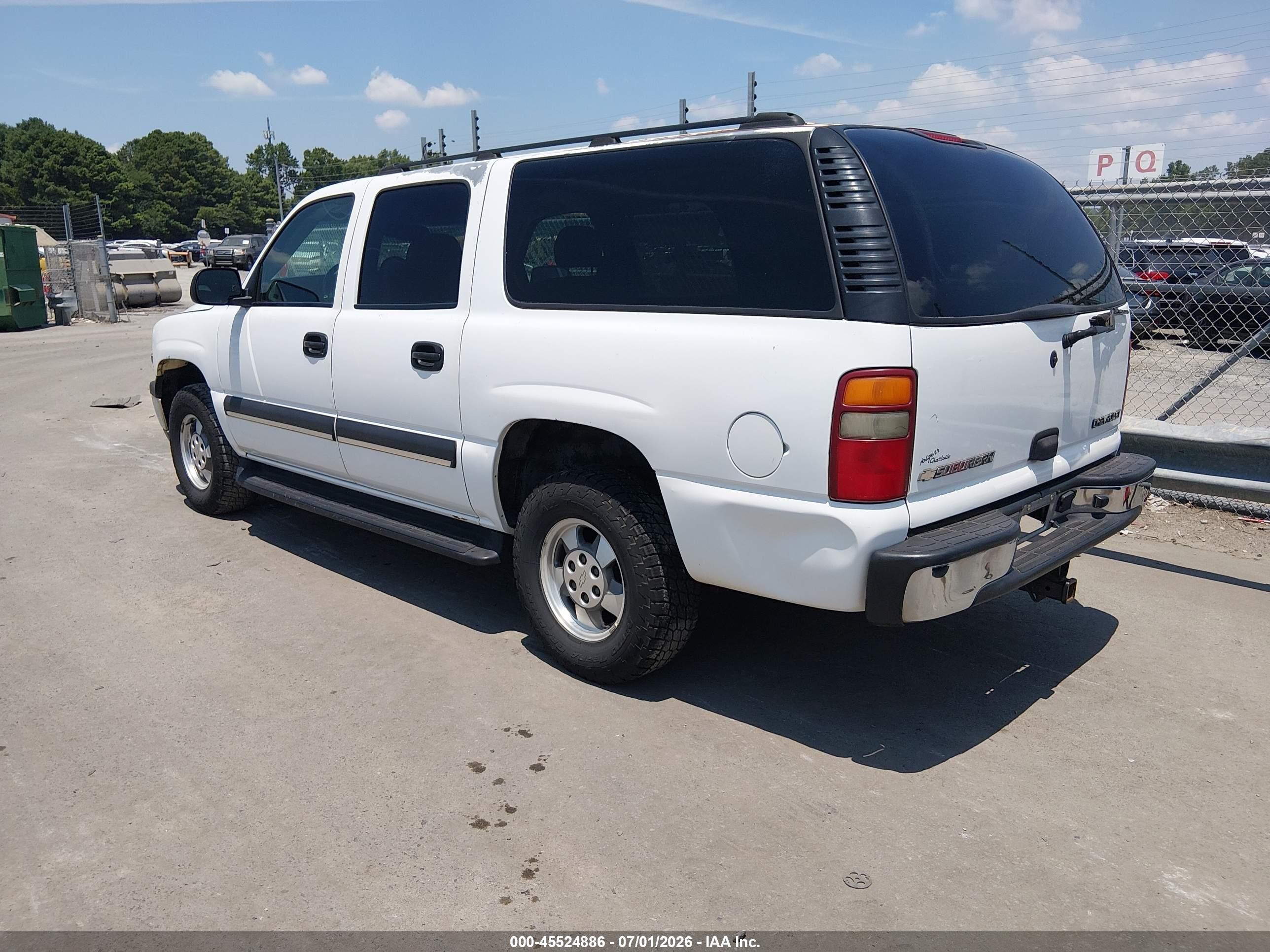 2003 Chevrolet Suburban 1500 Ls White vin: 1GNFK16ZX3J248035