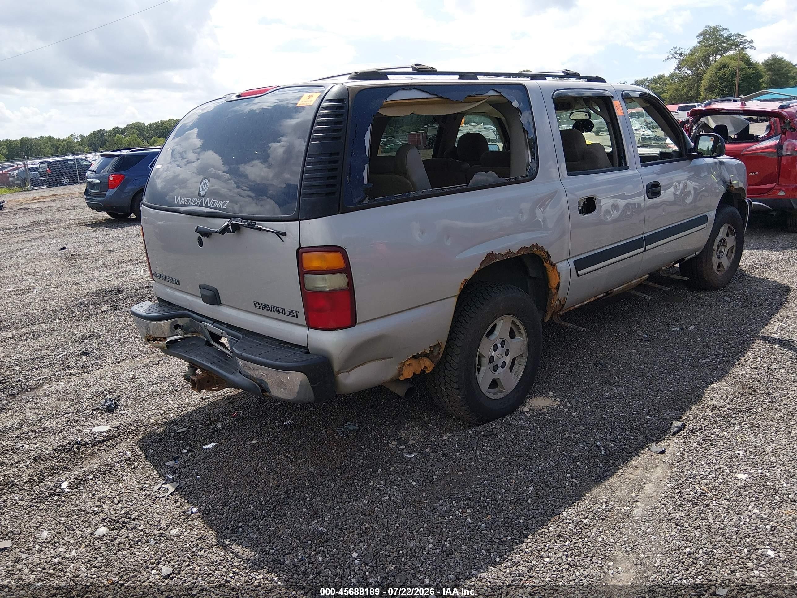 2004 Chevrolet Suburban 1500 Ls Pewter vin: 1GNFK16ZX4J331580