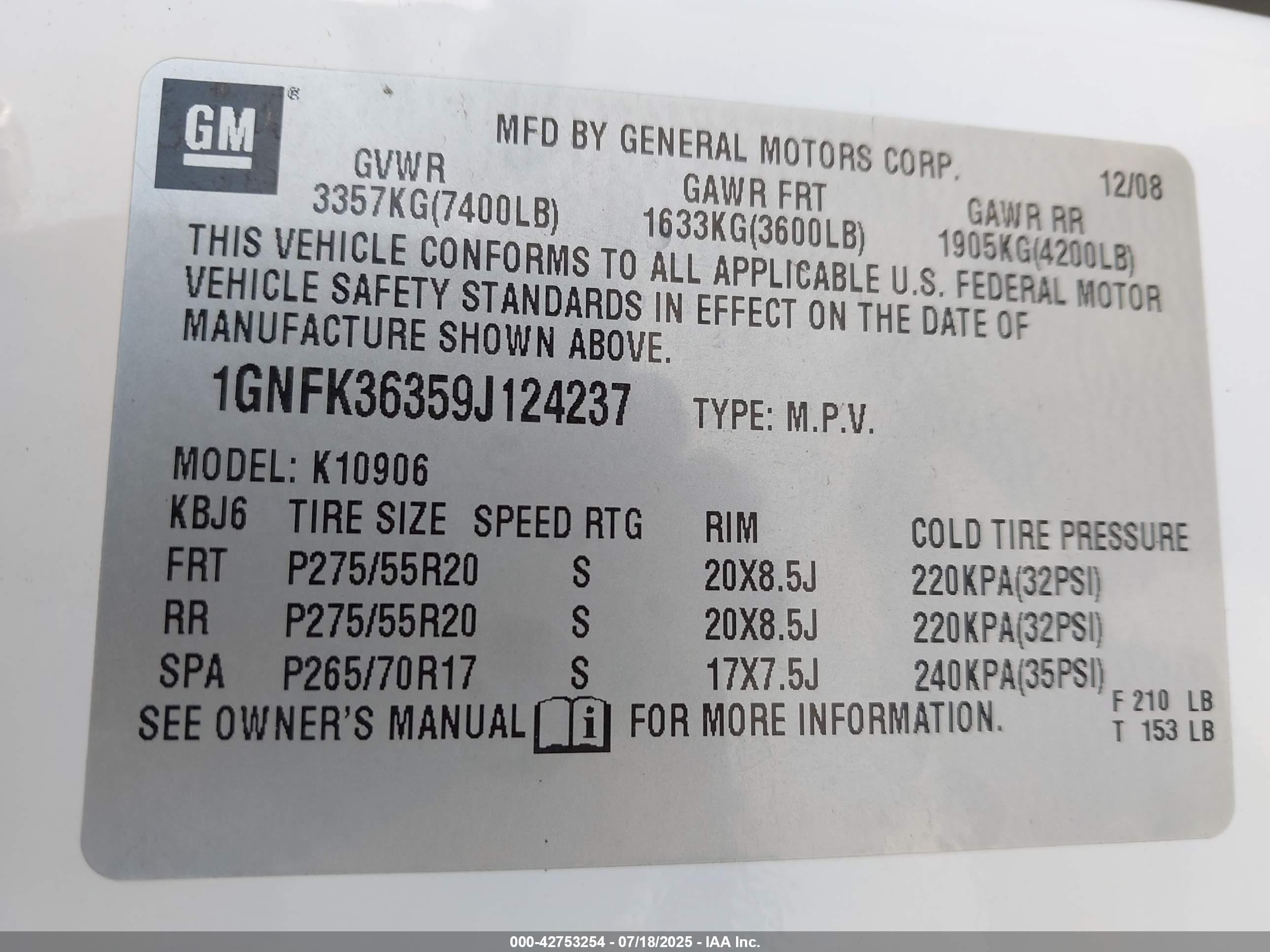 2009 Chevrolet Suburban 1500 Ltz White vin: 1GNFK36359J124237