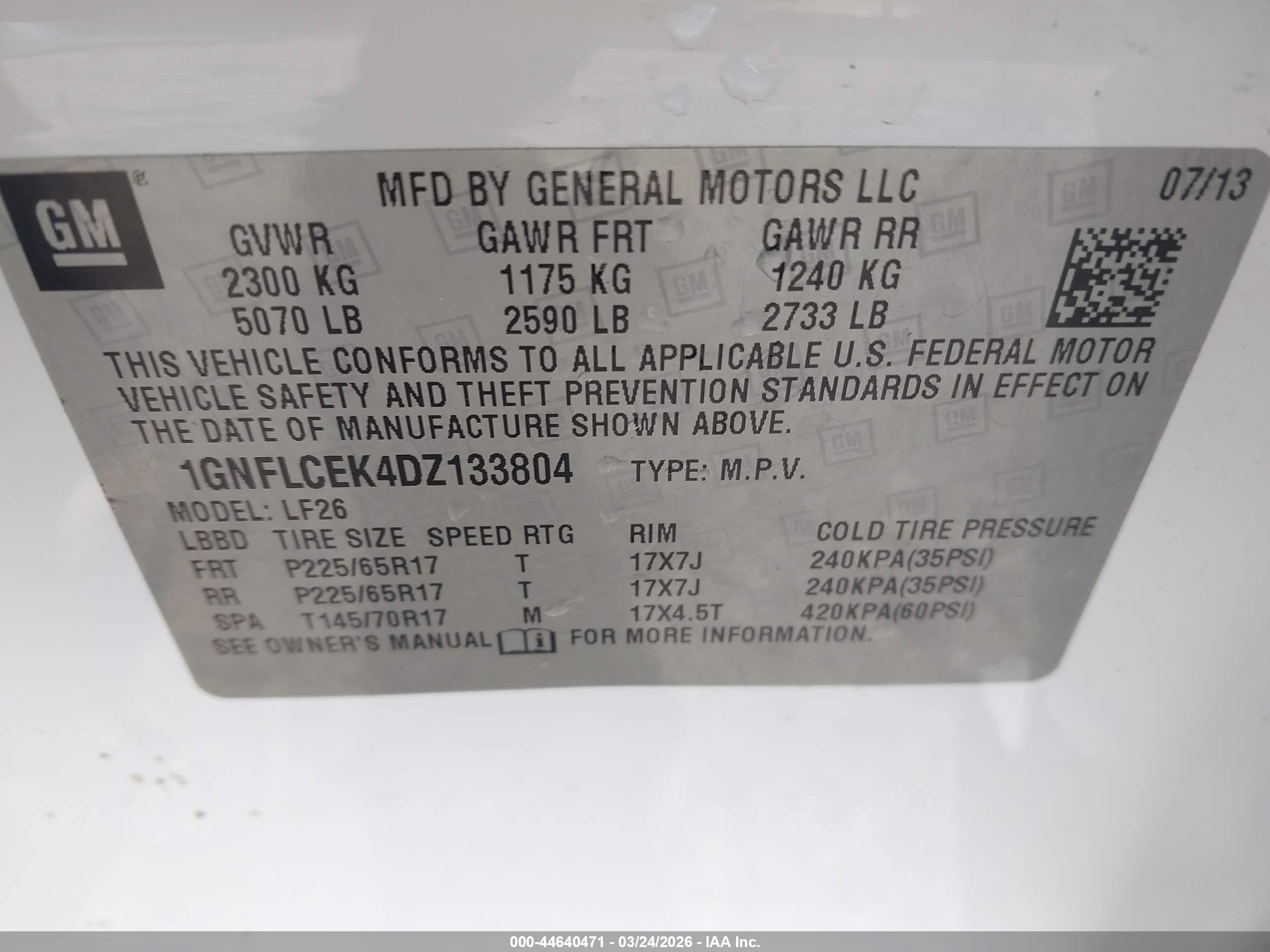 2013 Chevrolet Equinox Ls White vin: 1GNFLCEK4DZ133804