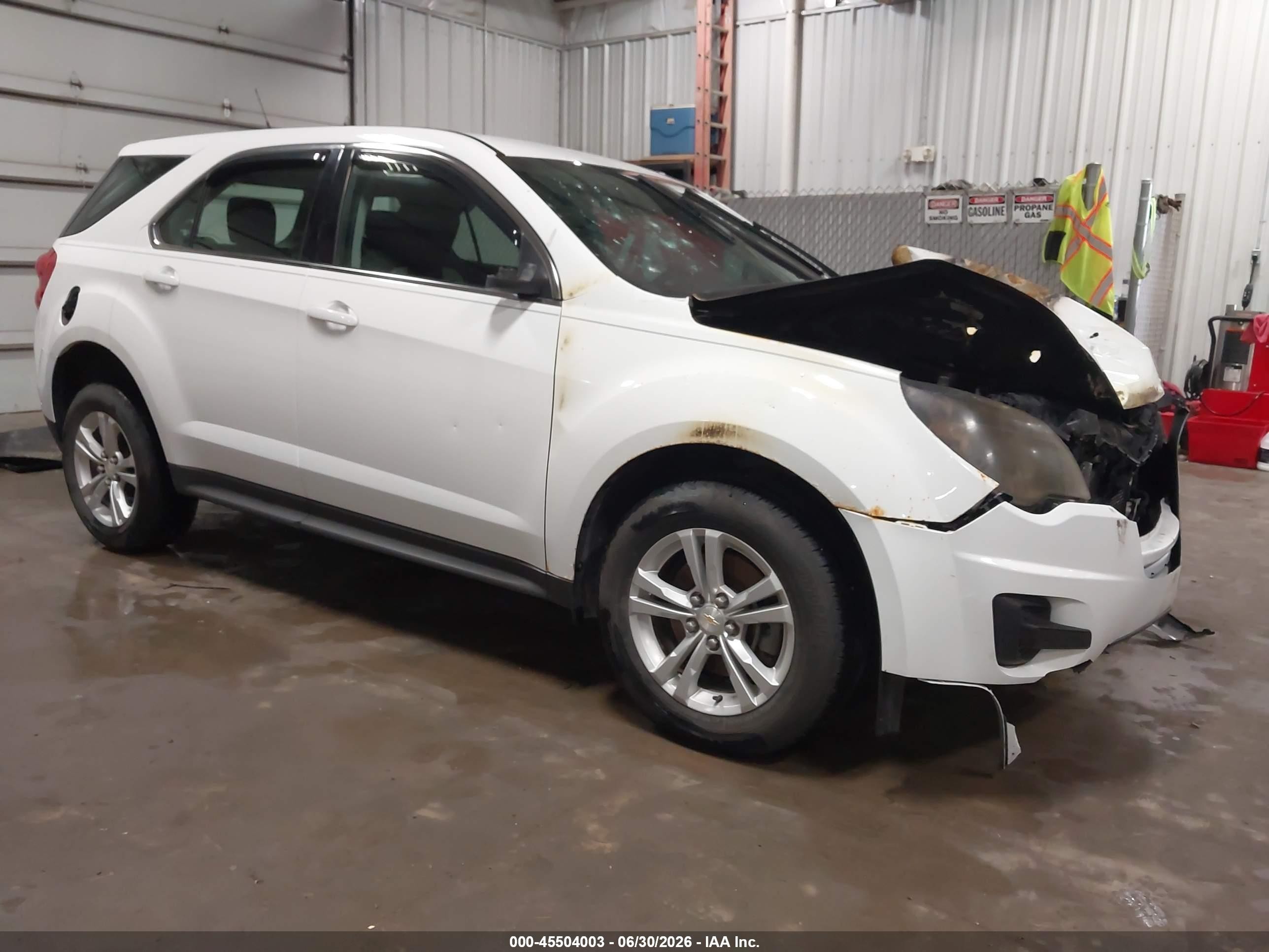 2013 Chevrolet Equinox Ls White vin: 1GNFLCEKXDZ115095