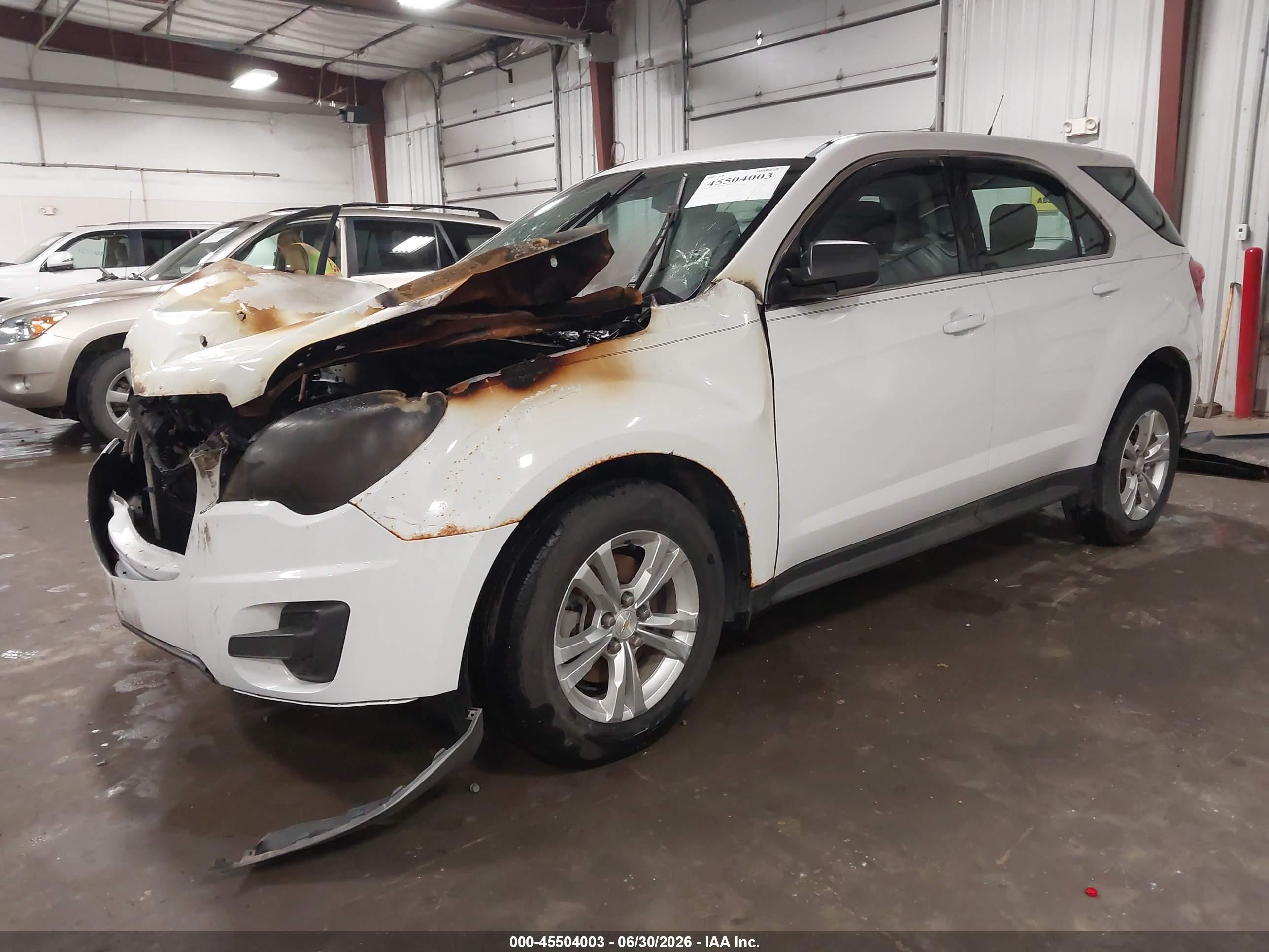 2013 Chevrolet Equinox Ls White vin: 1GNFLCEKXDZ115095