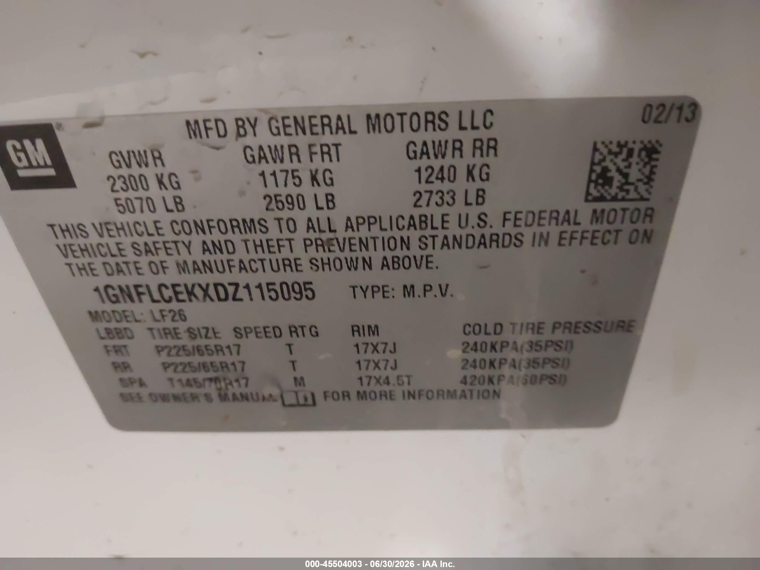 2013 Chevrolet Equinox Ls White vin: 1GNFLCEKXDZ115095