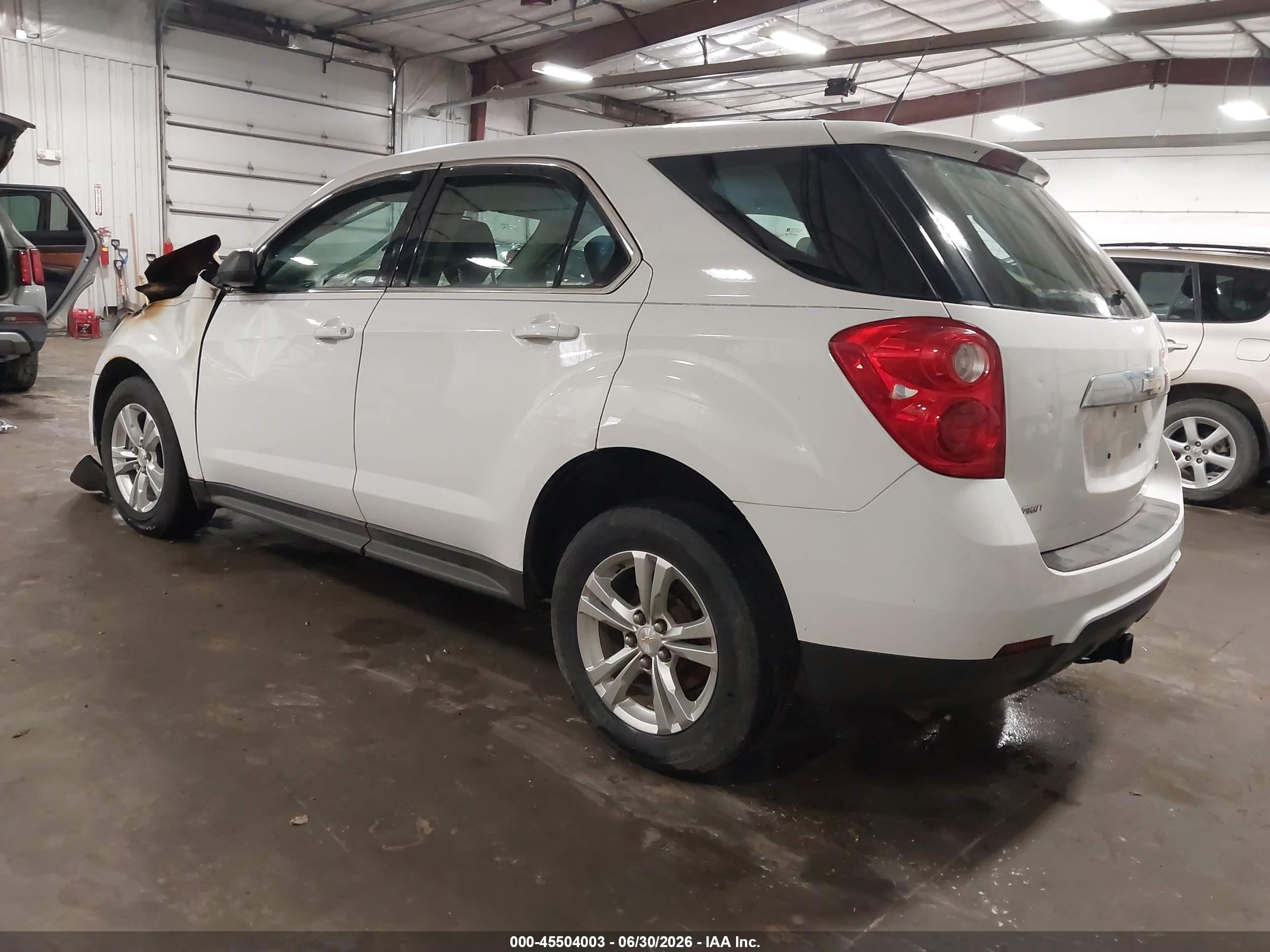 2013 Chevrolet Equinox Ls White vin: 1GNFLCEKXDZ115095