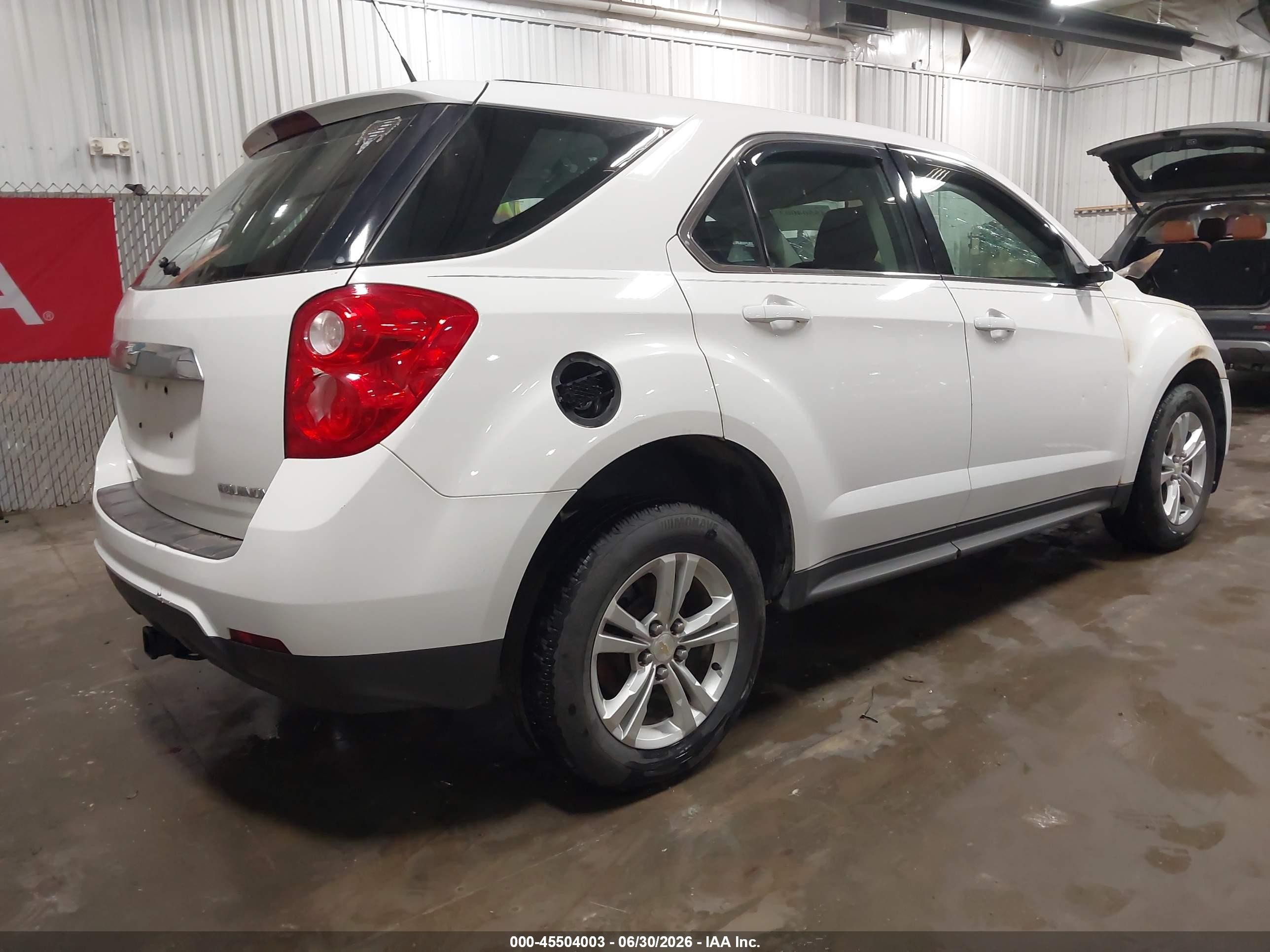 2013 Chevrolet Equinox Ls White vin: 1GNFLCEKXDZ115095