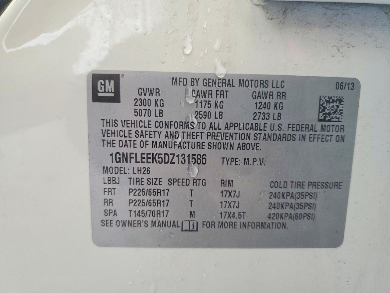2013 Chevrolet Equinox Lt White vin: 1GNFLEEK5DZ131586
