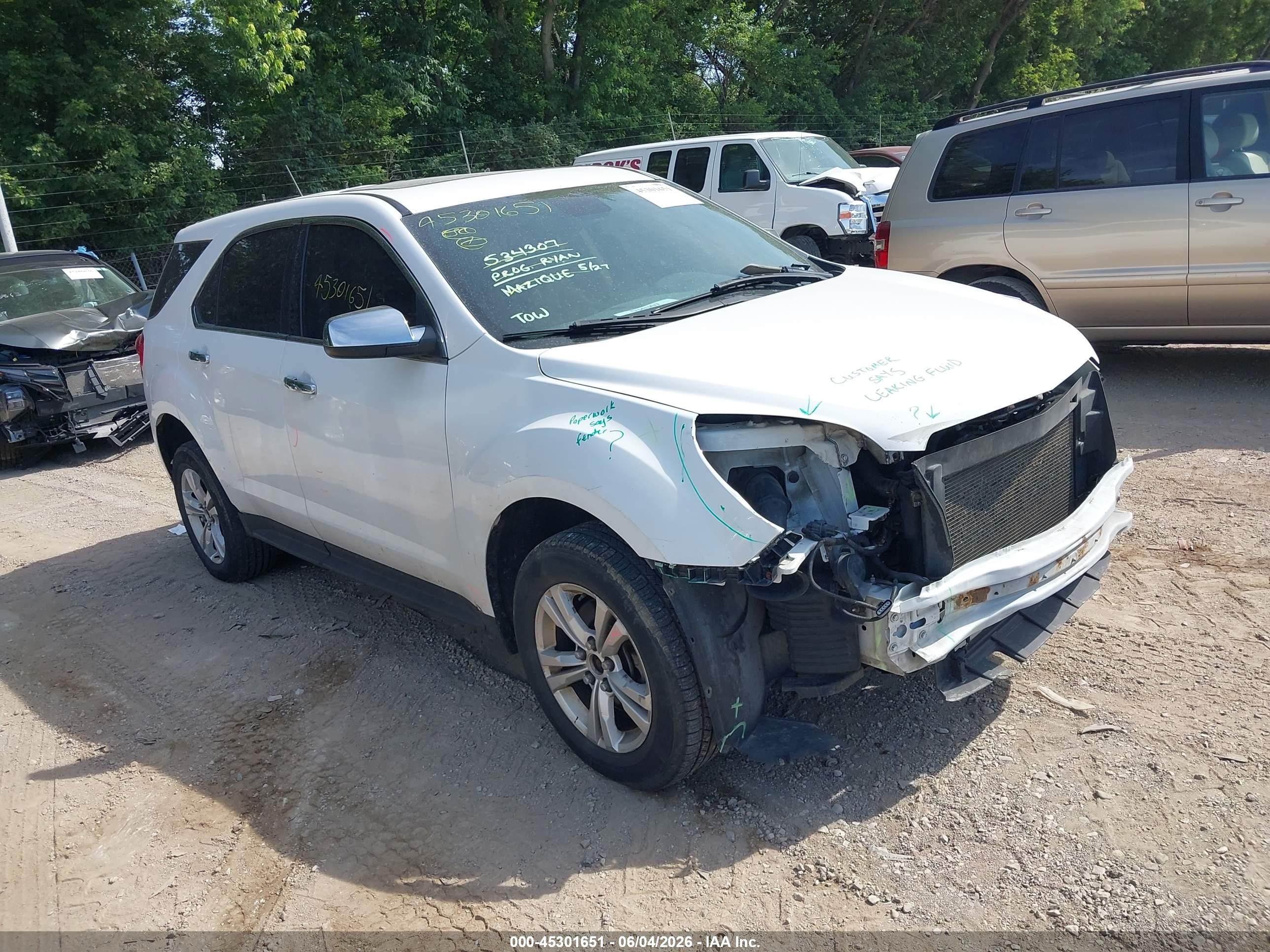 2015 Chevrolet Equinox Ls Белый vin: 1GNFLEEKXFZ134678