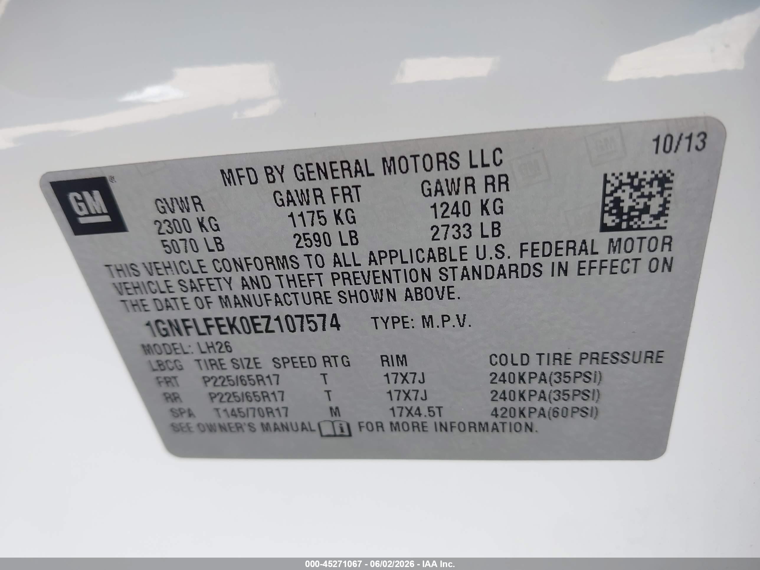 2014 Chevrolet Equinox 1lt White vin: 1GNFLFEK0EZ107574