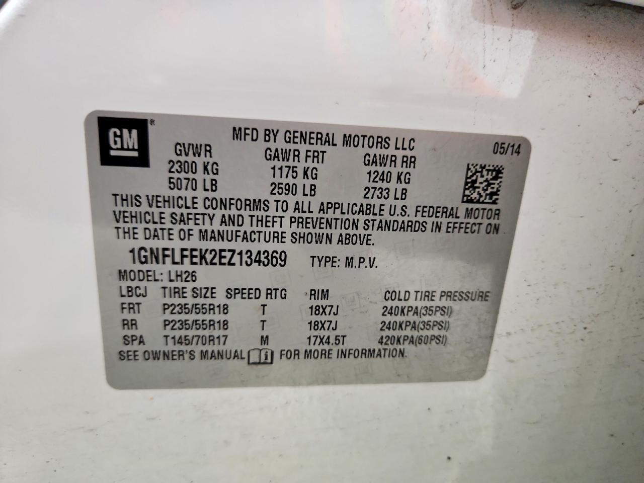 2014 Chevrolet Equinox Lt White vin: 1GNFLFEK2EZ134369