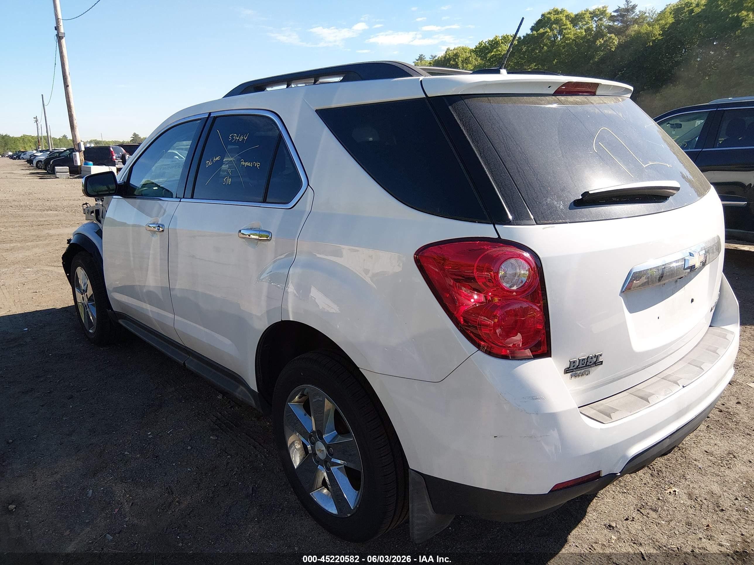 2015 Chevrolet Equinox 1lt White vin: 1GNFLFEK6FZ132836