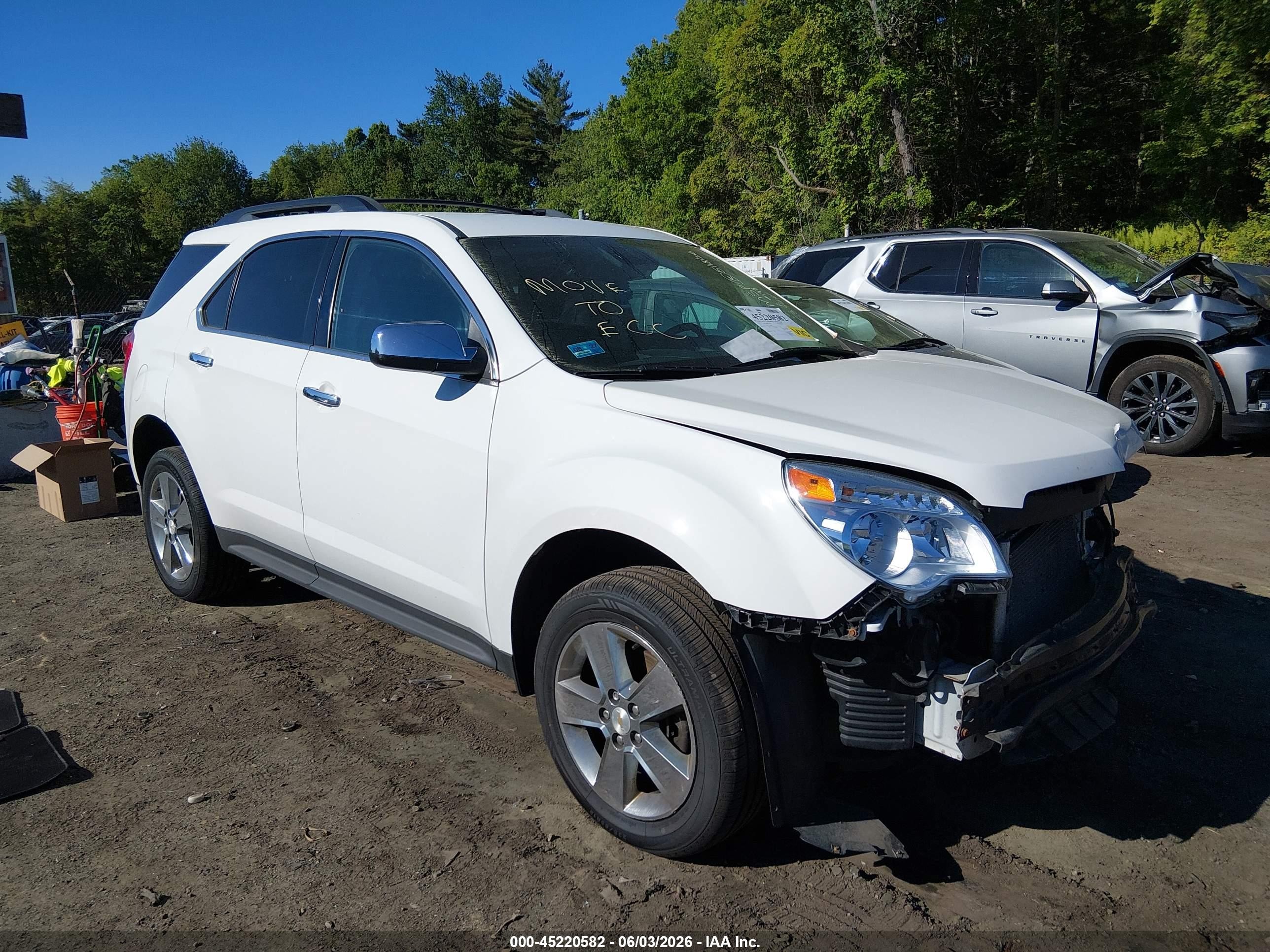 2015 Chevrolet Equinox 1lt White vin: 1GNFLFEK6FZ132836