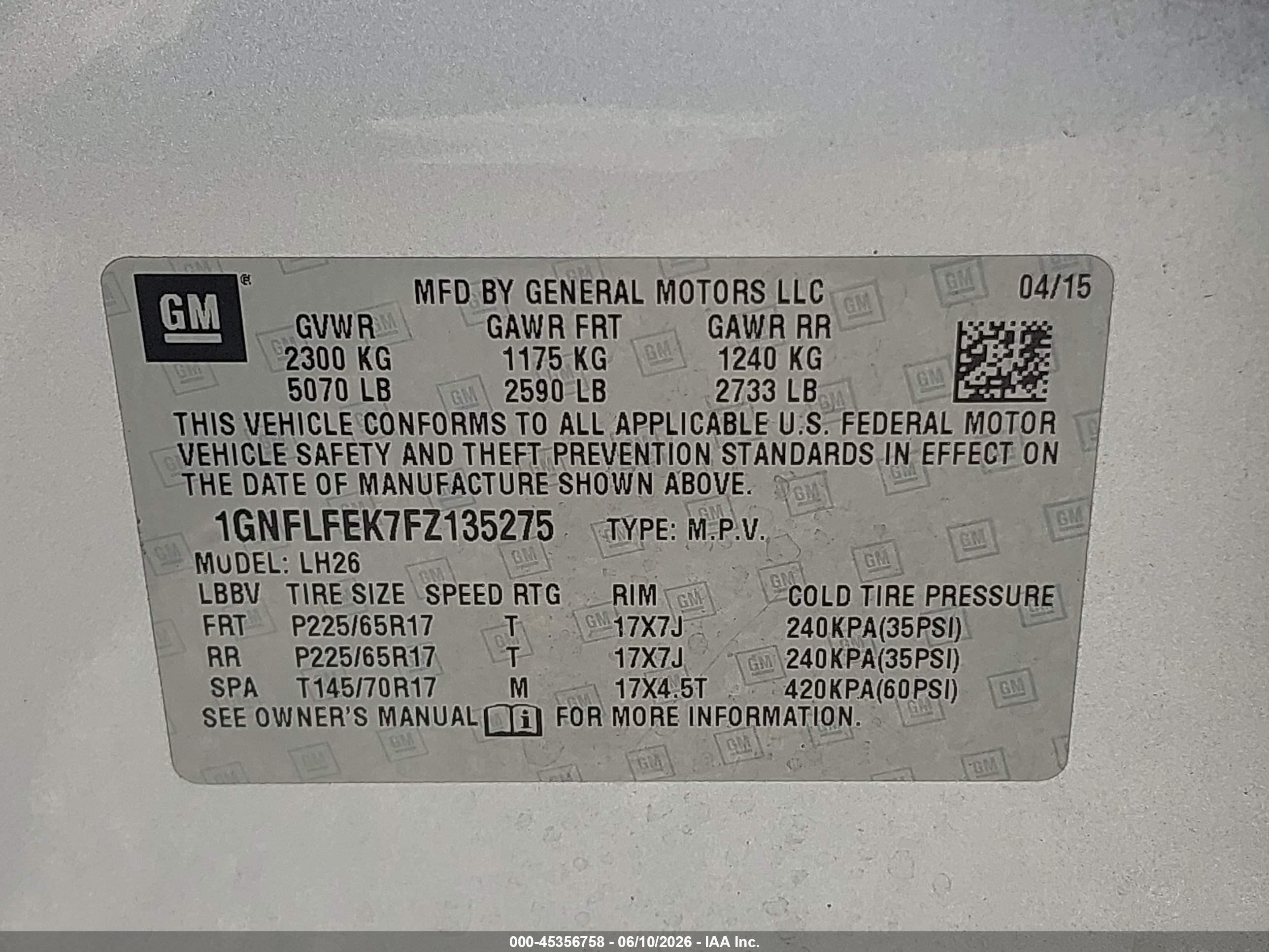 2015 Chevrolet Equinox 1lt Серебряный vin: 1GNFLFEK7FZ135275