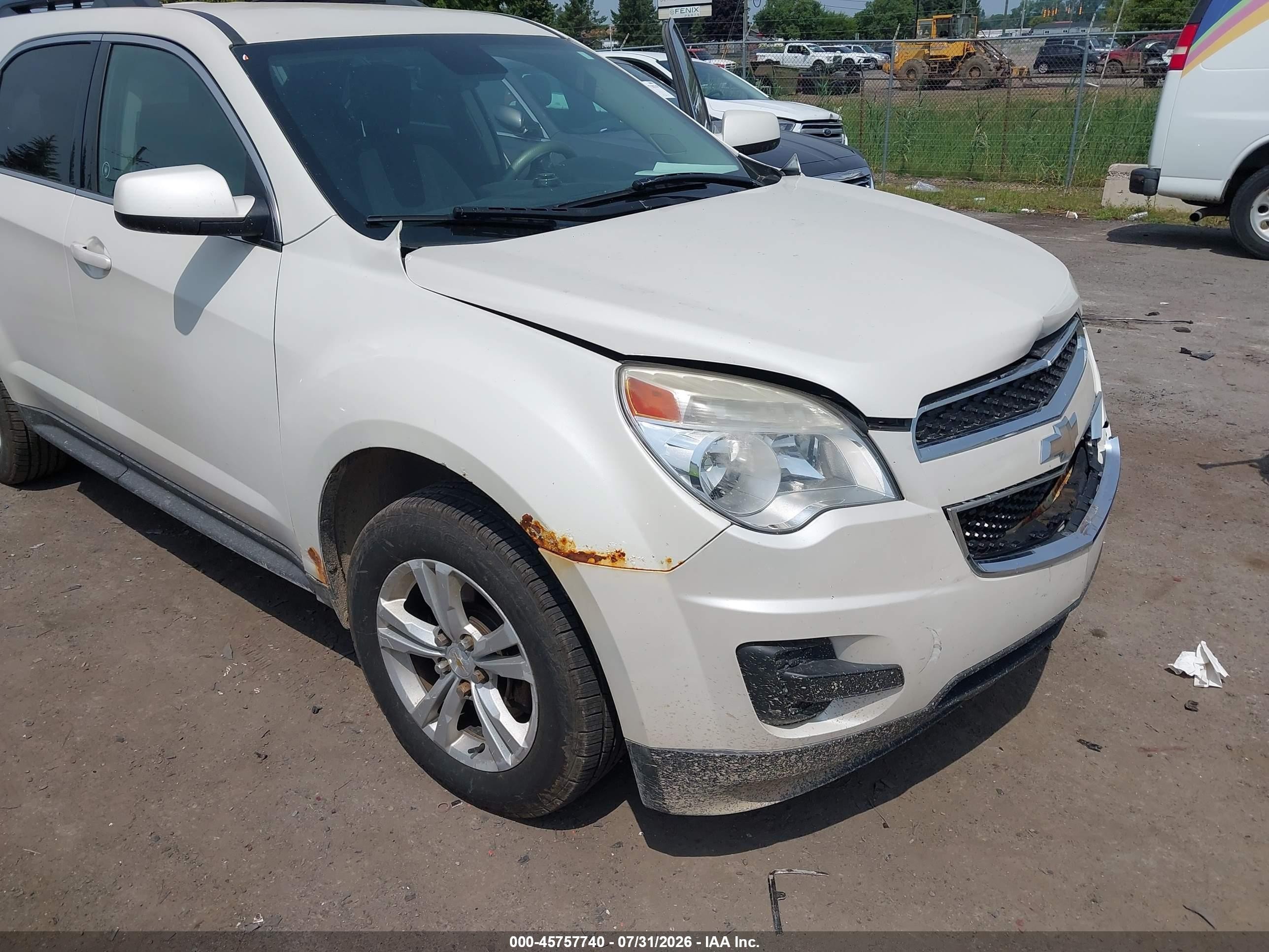 2015 Chevrolet Equinox Lt White vin: 1GNFLFEK9FZ131101