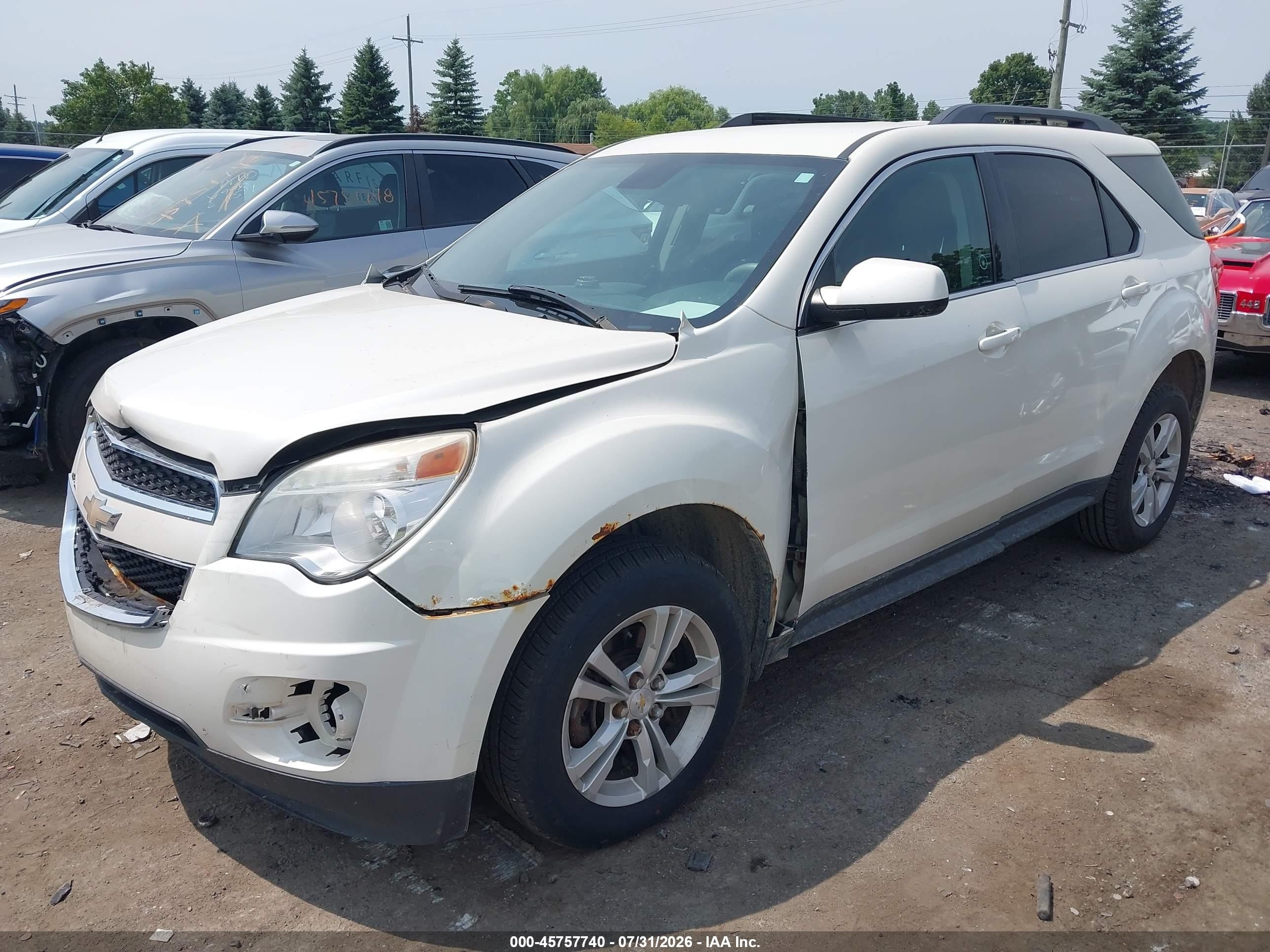 2015 Chevrolet Equinox Lt White vin: 1GNFLFEK9FZ131101